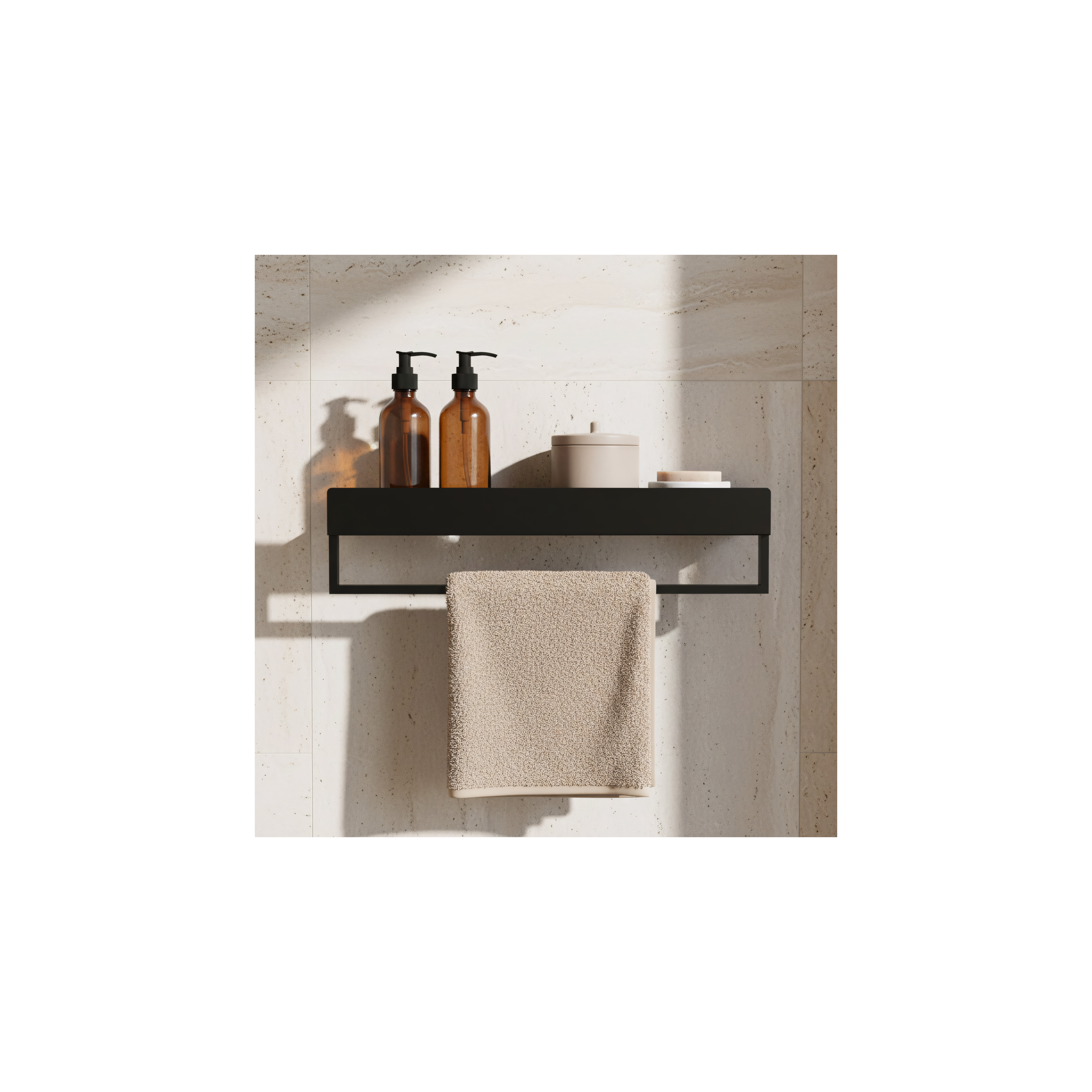 Bathroom shelf SF01 60cm black matt