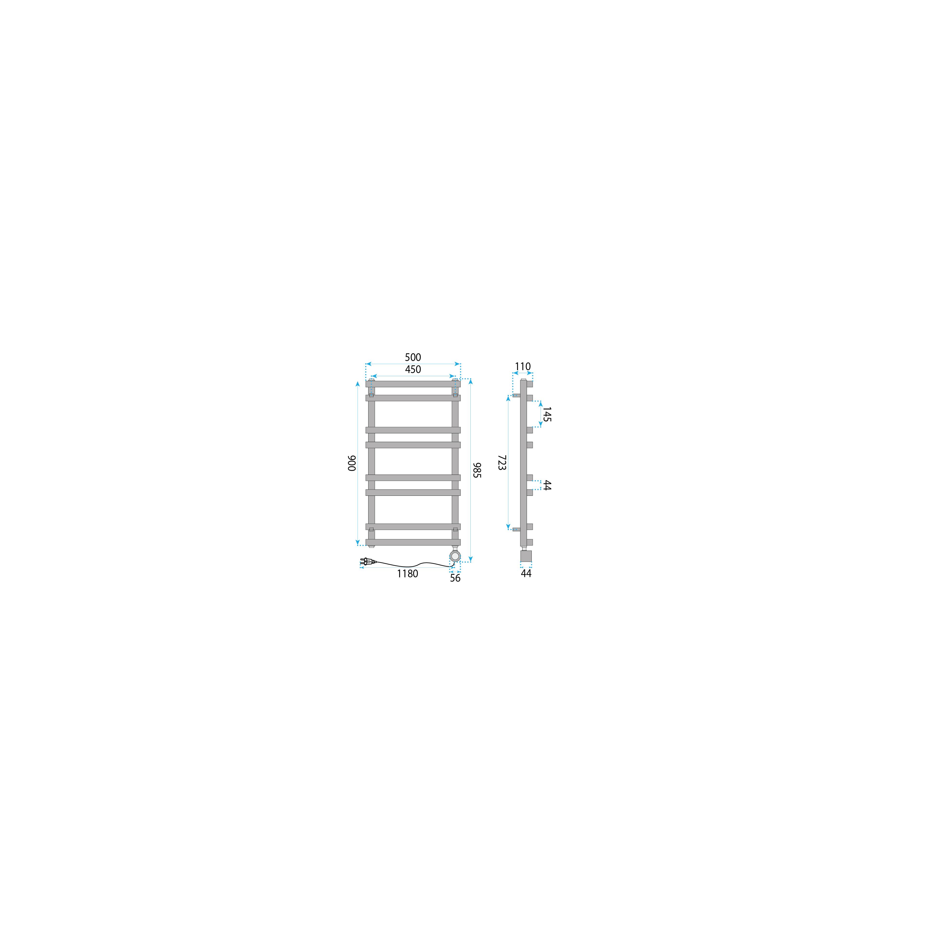 Električni radiator REA NORI 90x50 Grey