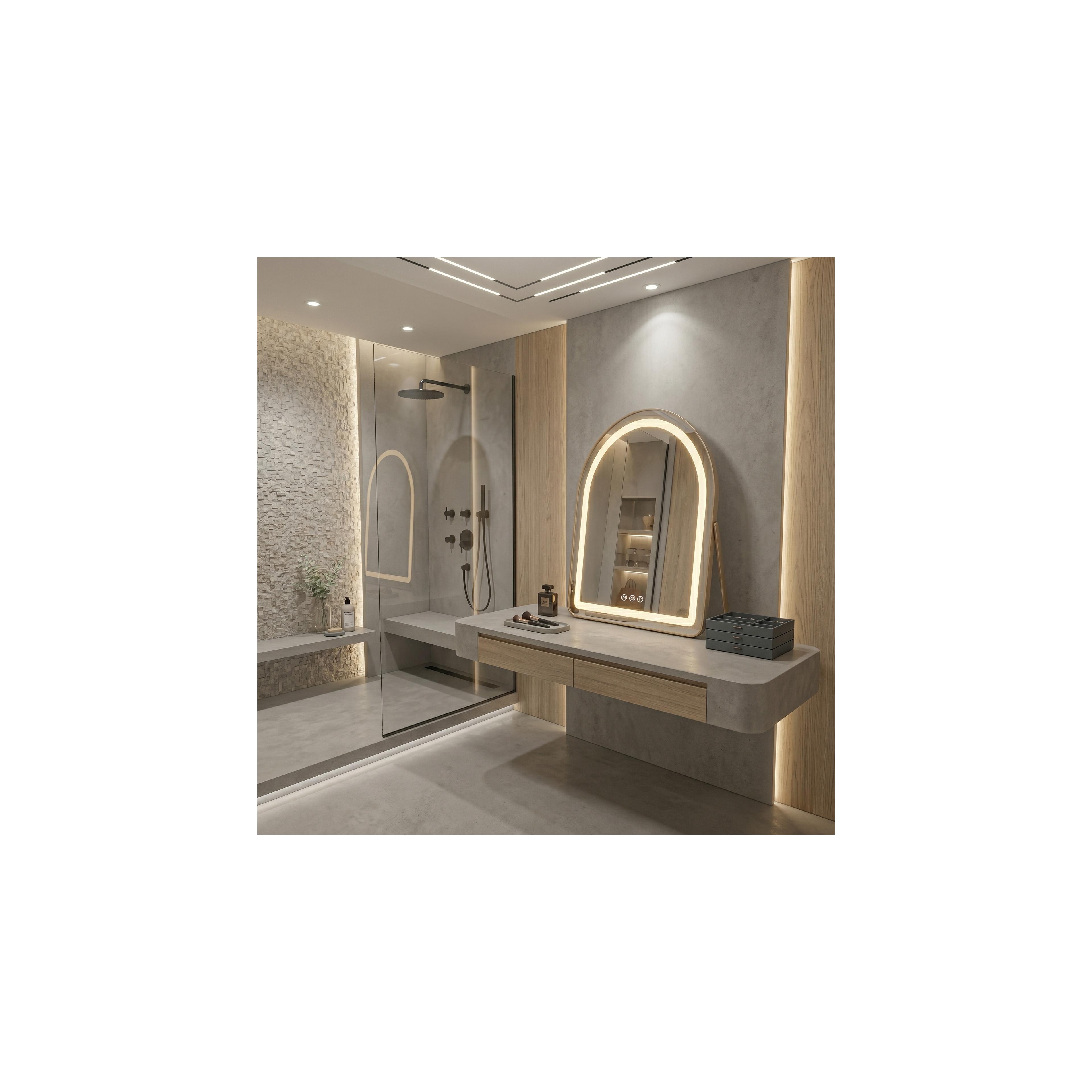 Spiegel LED GLAM L.Gold 40x45cm