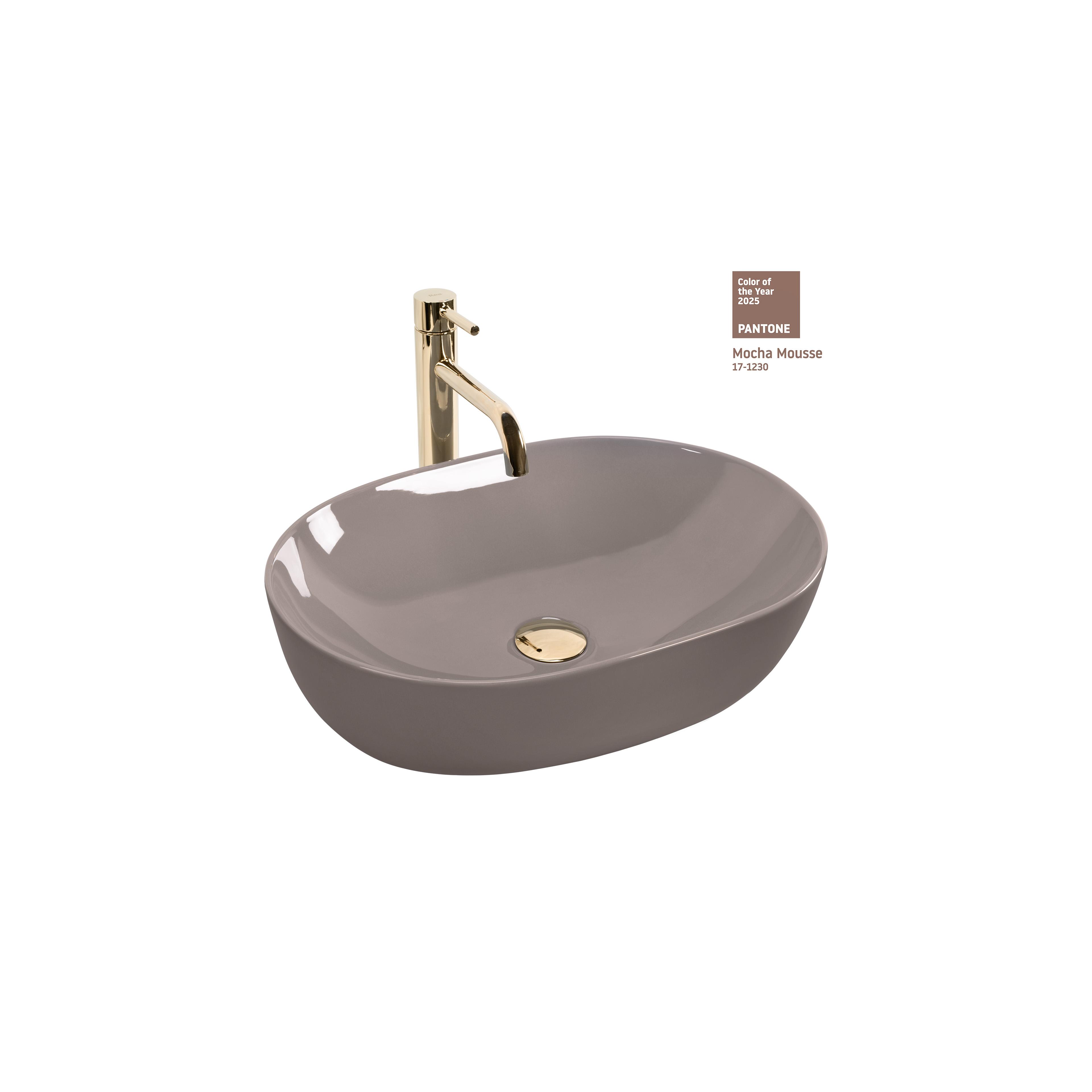 Aufsatzwaschbecken Rea Lisa Beige Shiny