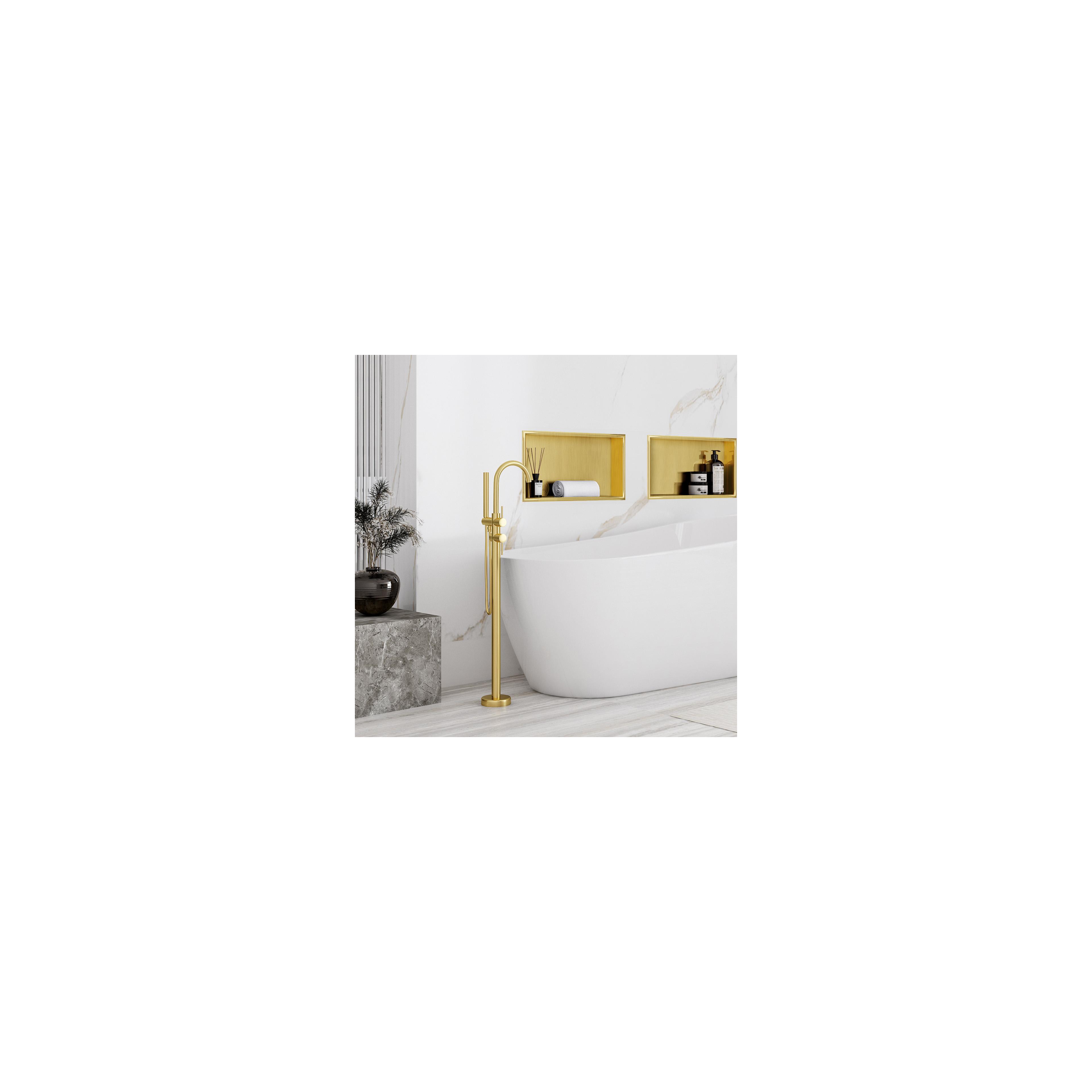 bathroom shelf 30x45 gold brush
