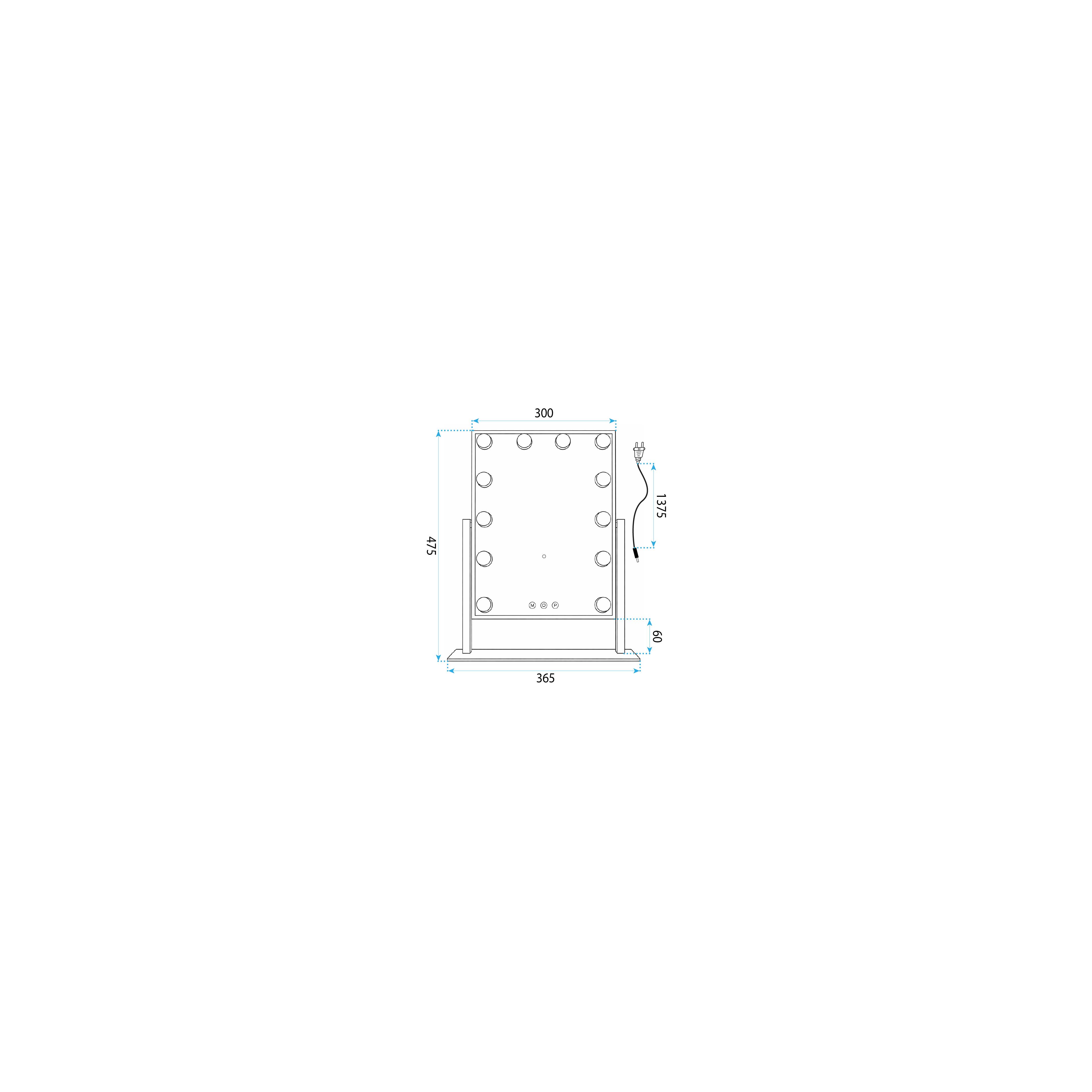 Miroir LED HOLLYWOOD White 30x40