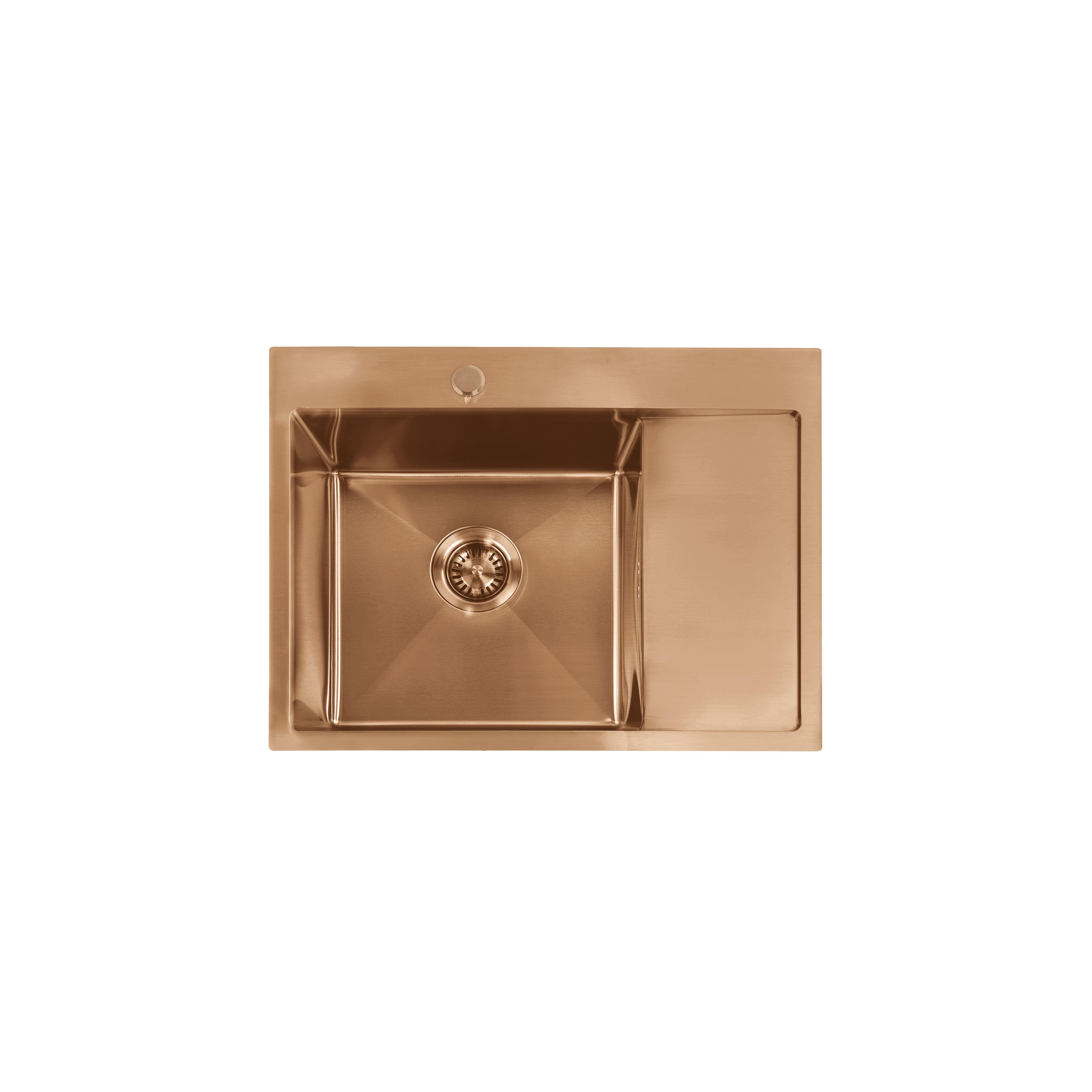 Edelstahlspüle Fin BRUSH COPPER
