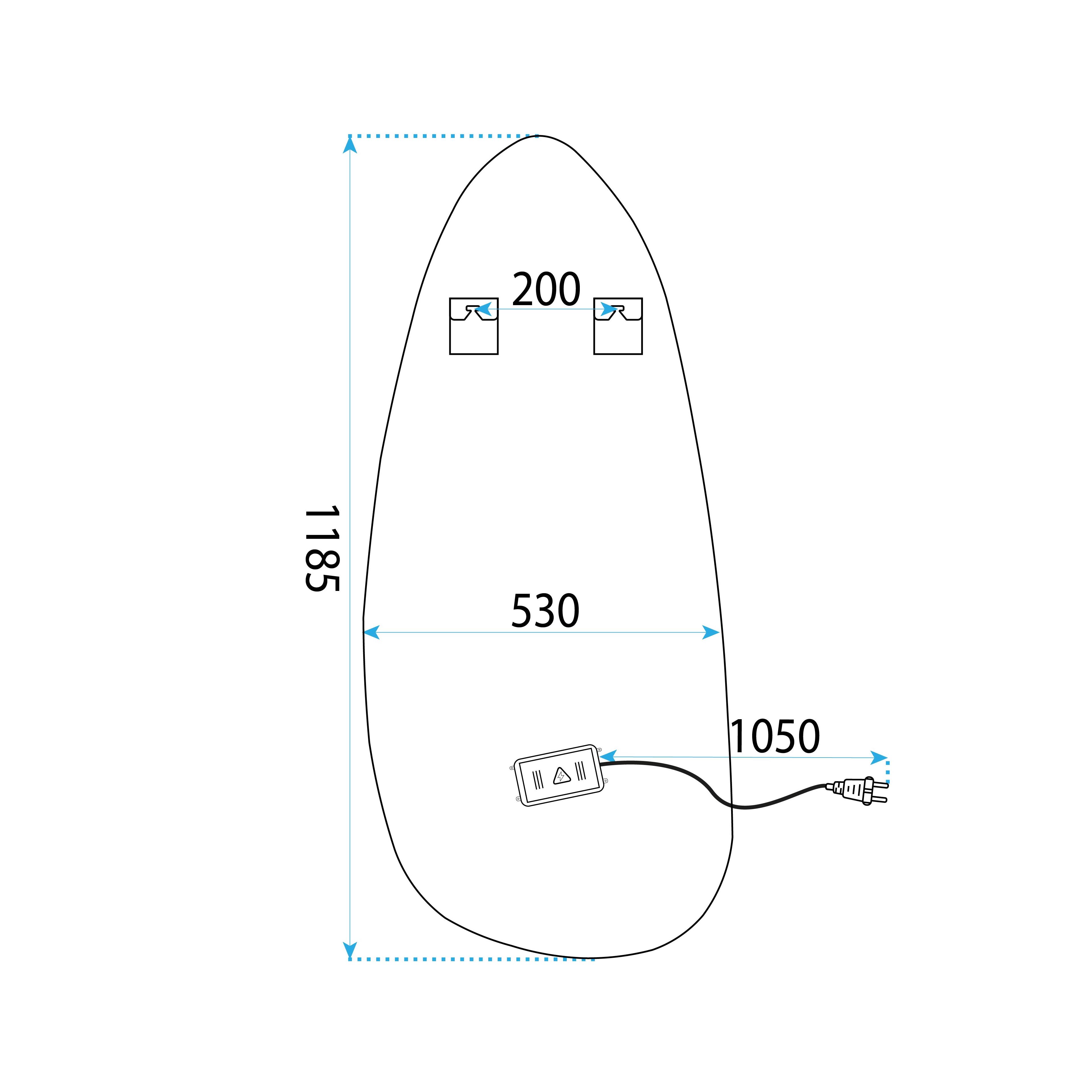 Зеркало LED 120x55cm YH-3359