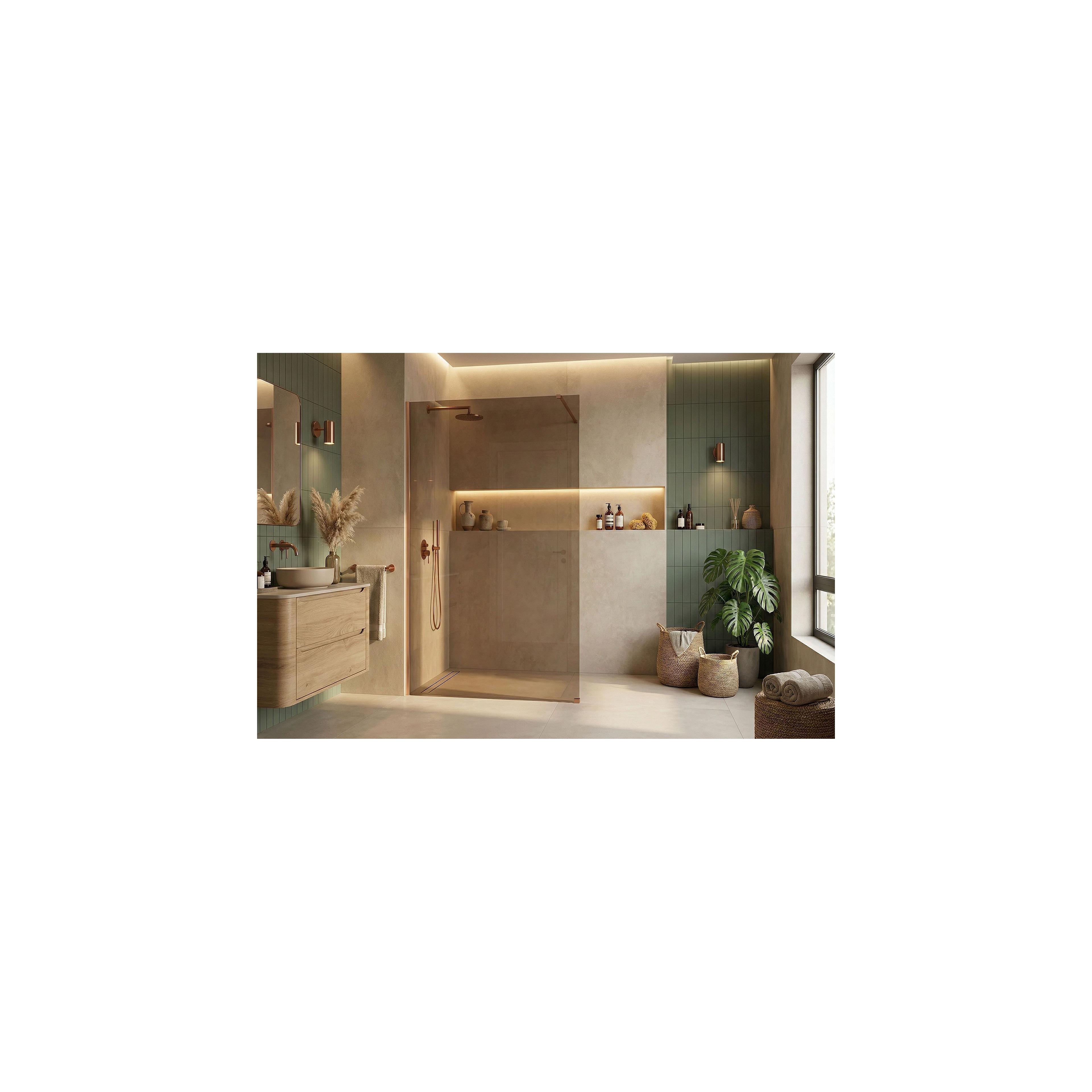 Duschwand Rea Flexi Brown / Brush Copper 130