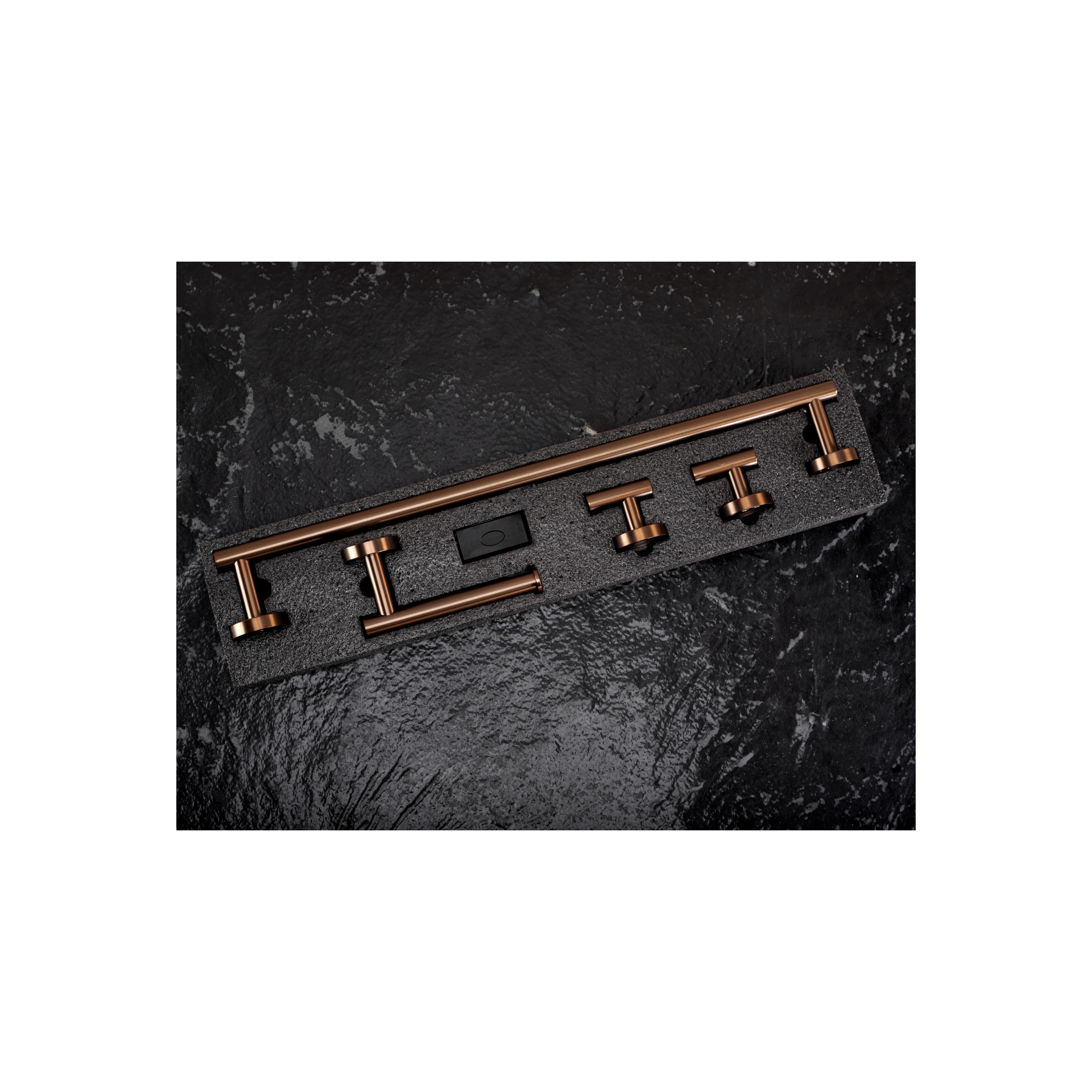 Badezimmer-Accessoire-Set Ari Brush Copper 4-teilig