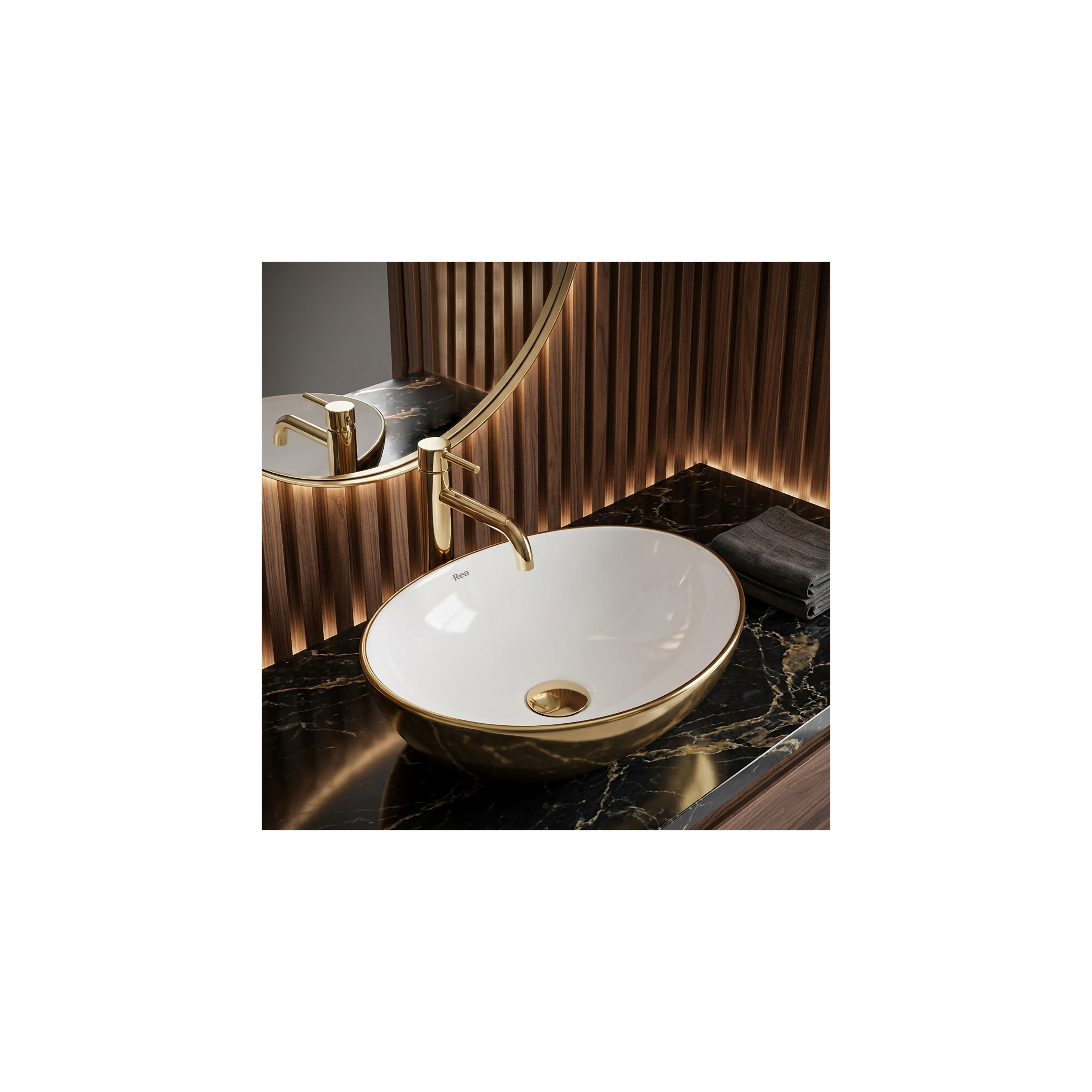 Opzetwastafel Rea Sofia Gold/White