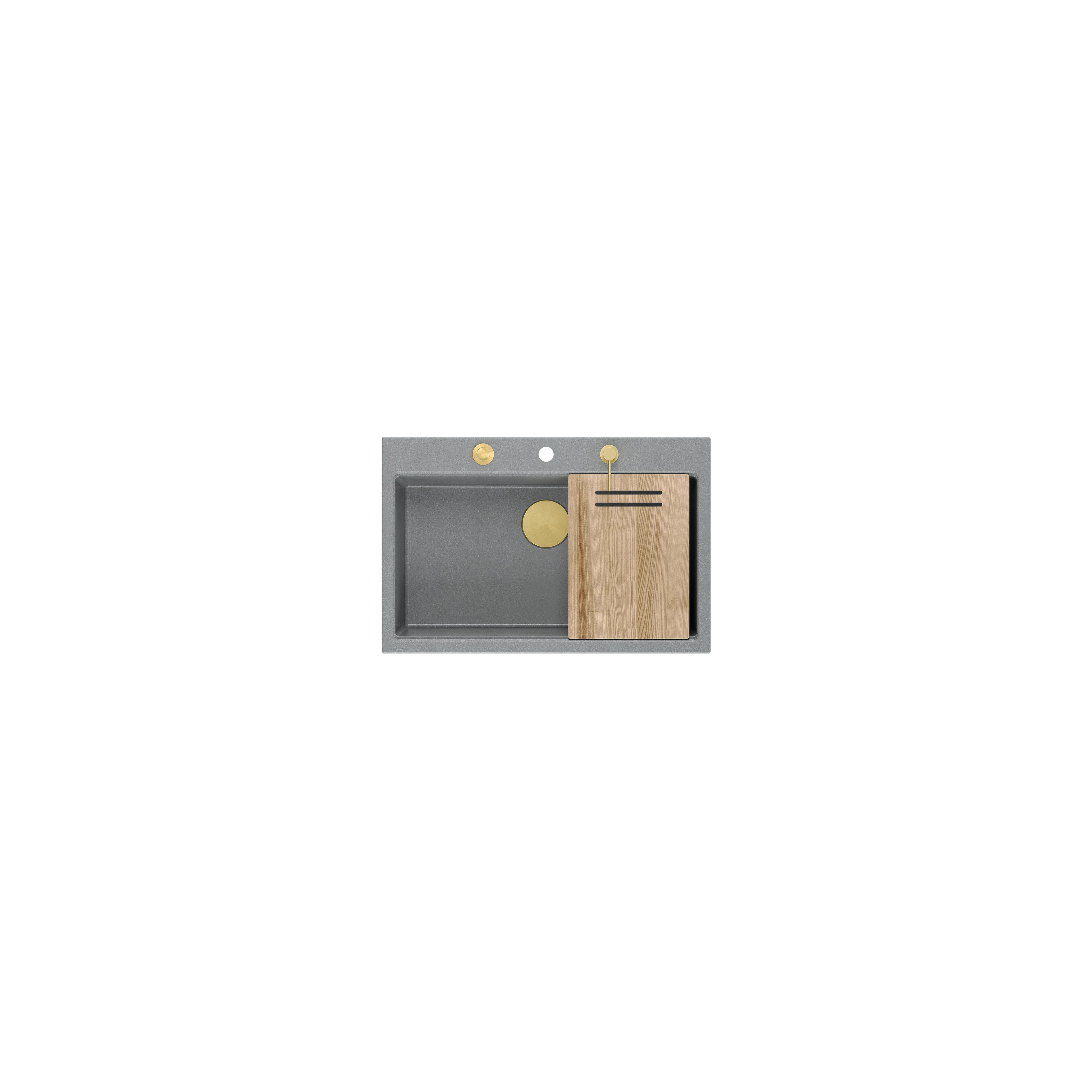 Granitspülbecken MARC 110 WORKSTATION Grey Metallic