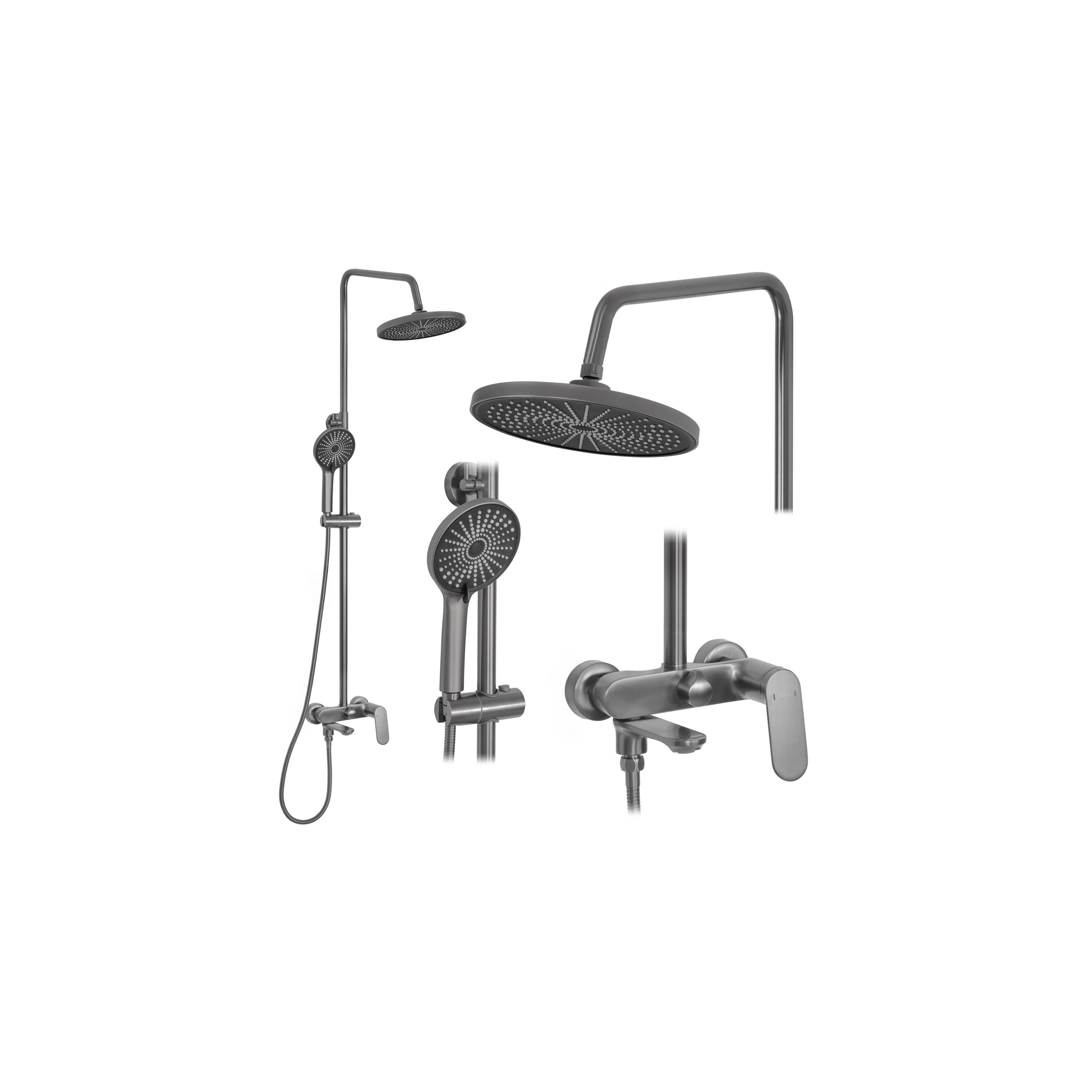 Shower set REA Marco Gun Grey