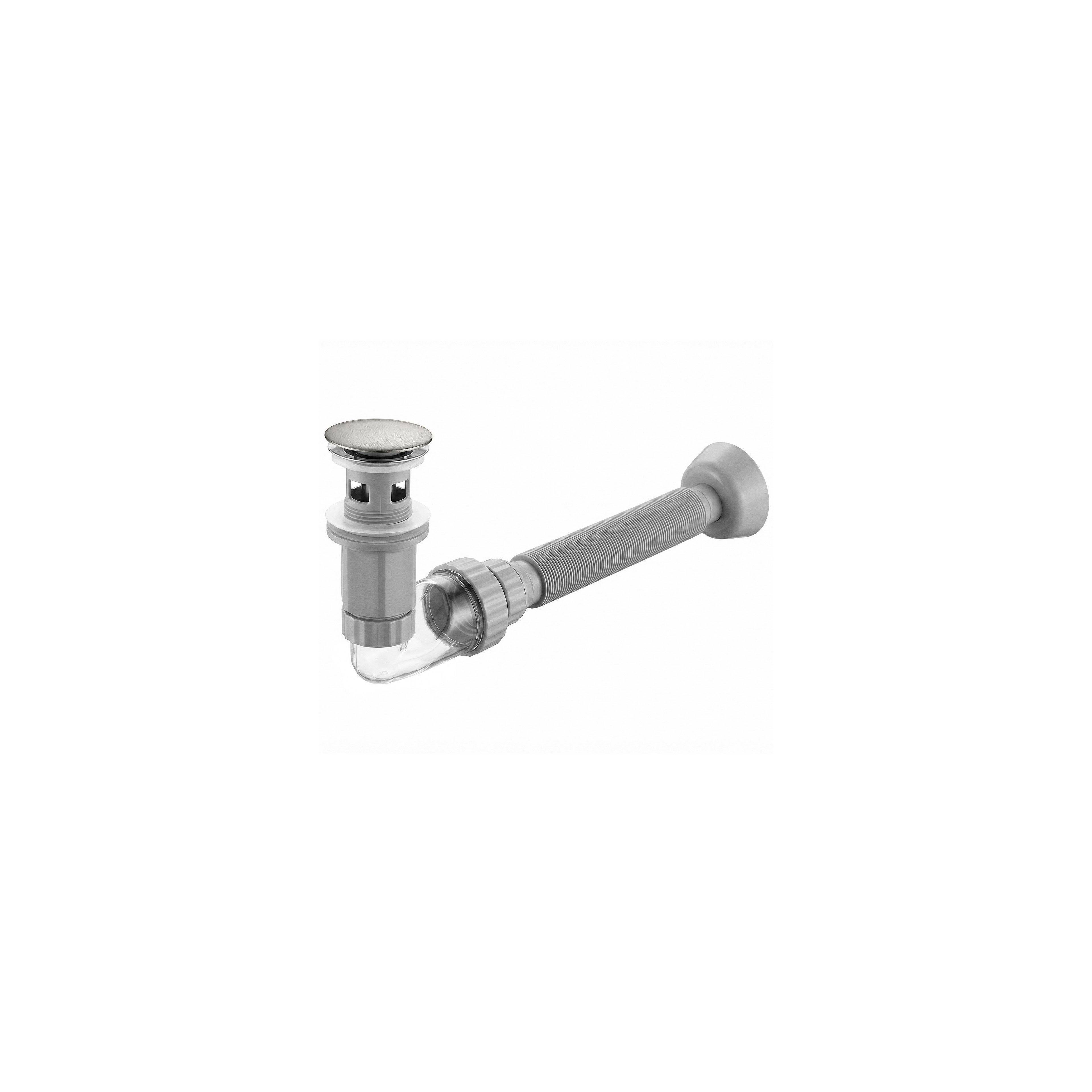 Waschbecken-Siphon Klik-Klak Universal REA Flow Brush Nickel