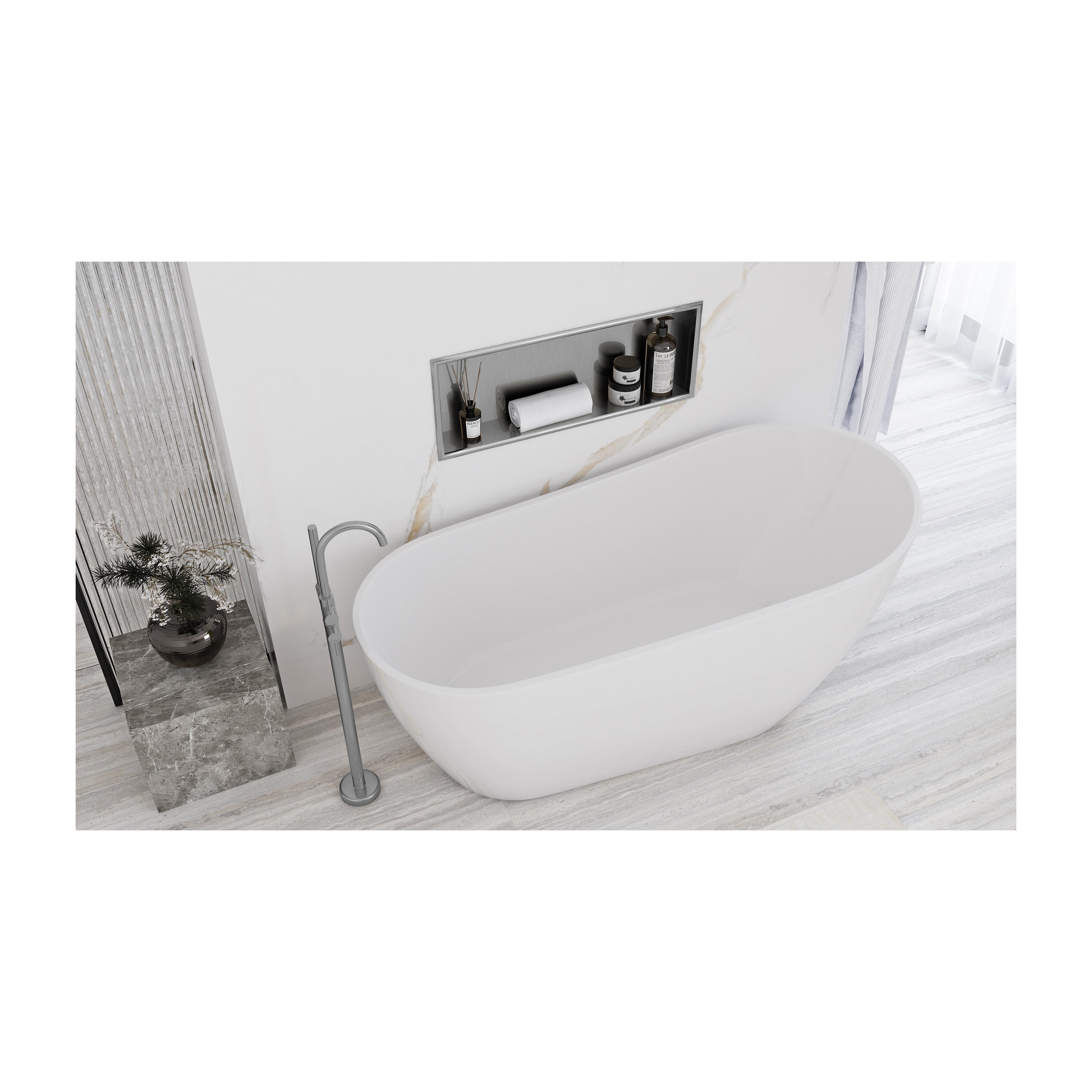 EINBAU REGAL BADEZIMMER 30x60 gebürsteter stahl