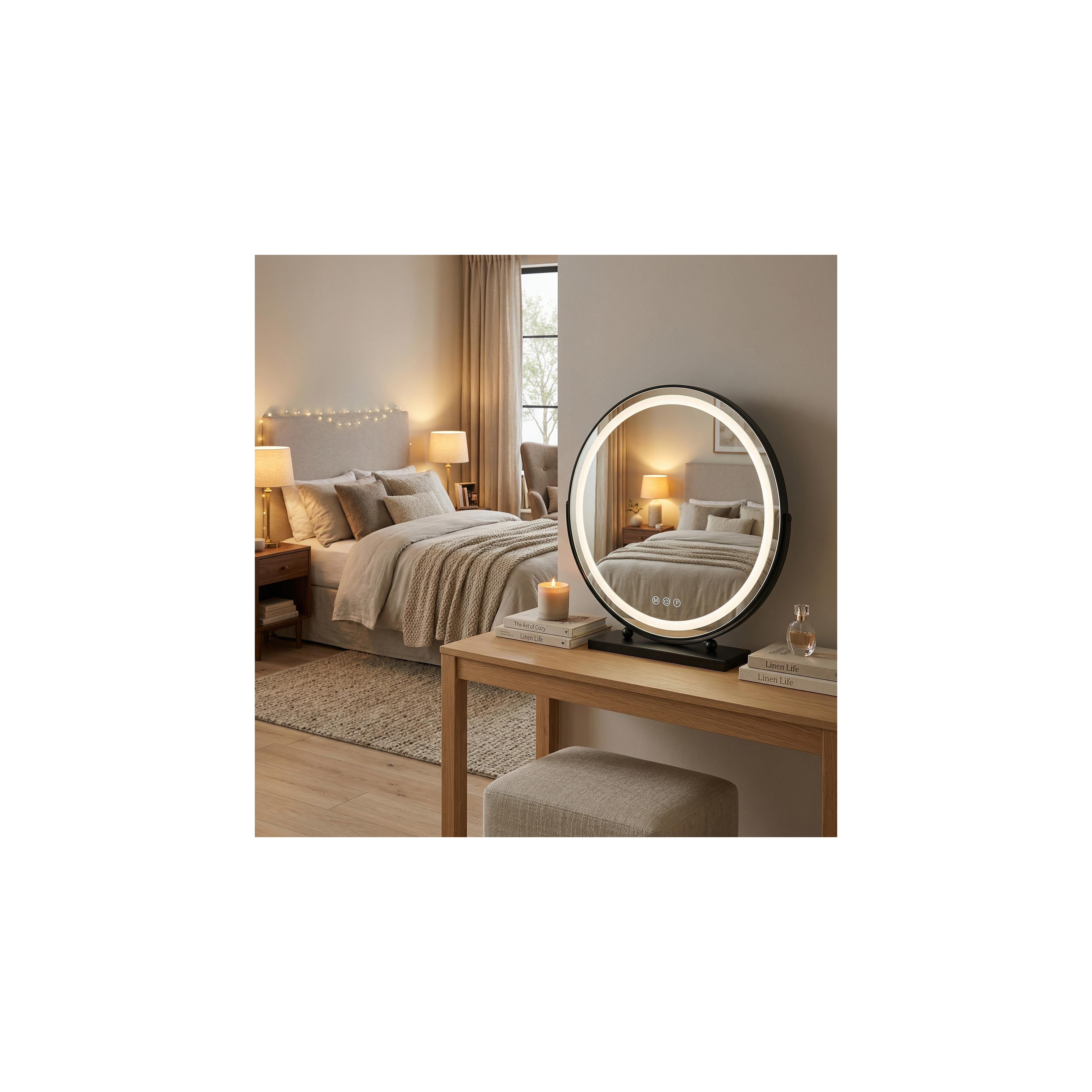 Spiegel LED MAKE-UP Black 50 cm