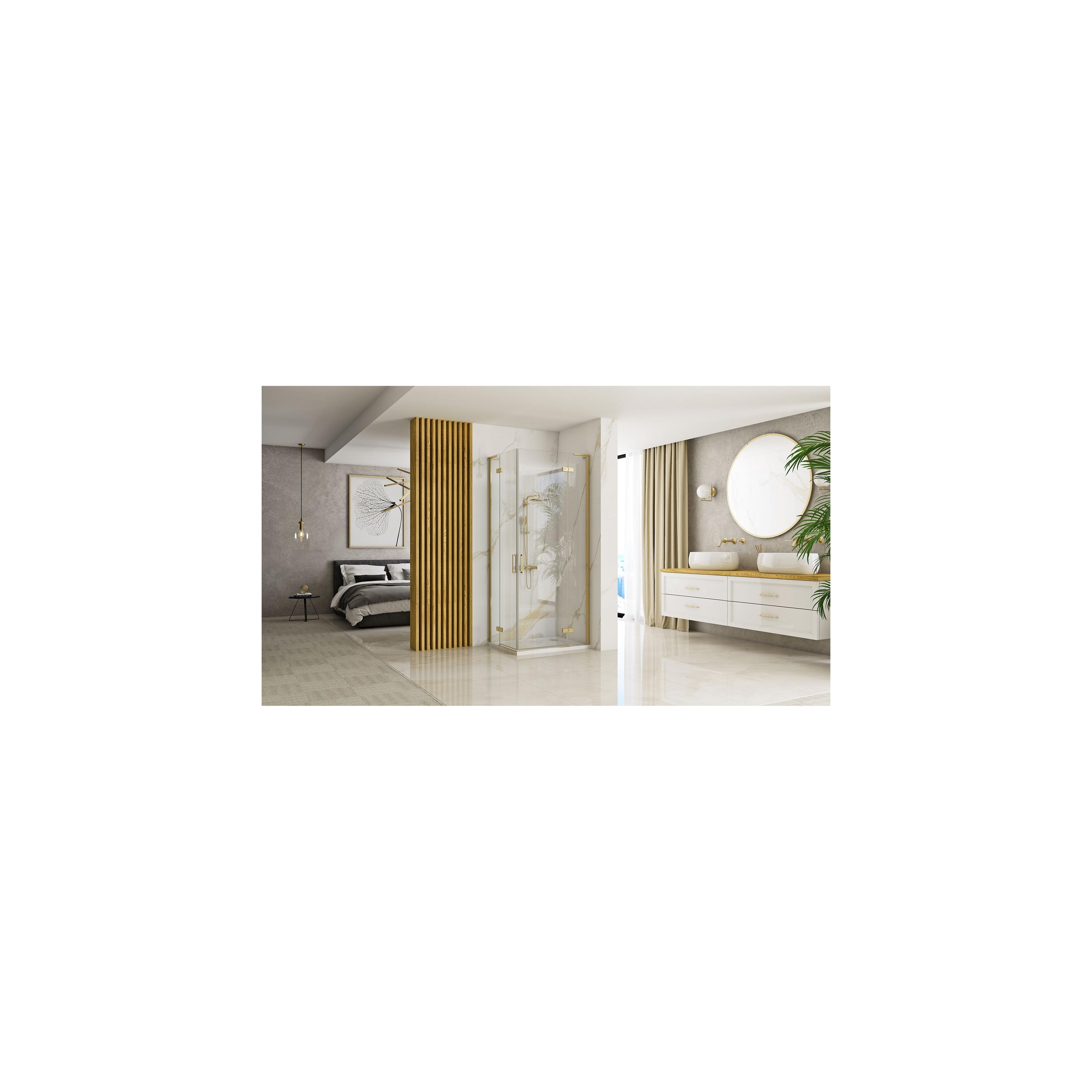 Cabine de douche REA Hugo 90x100 Gold Brush