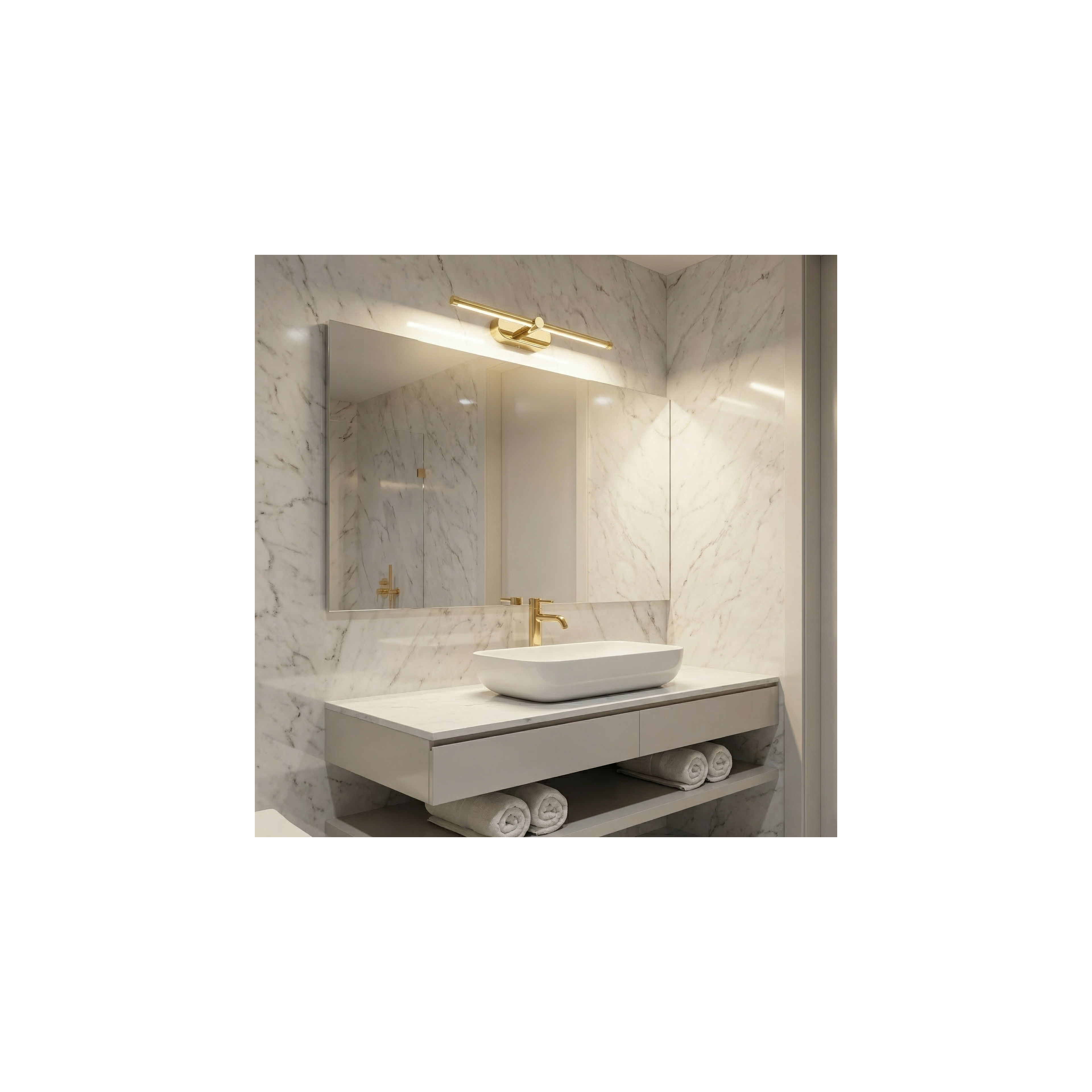 Bad LED-Wandleuchte APP1889-1W 40 cm GOLD