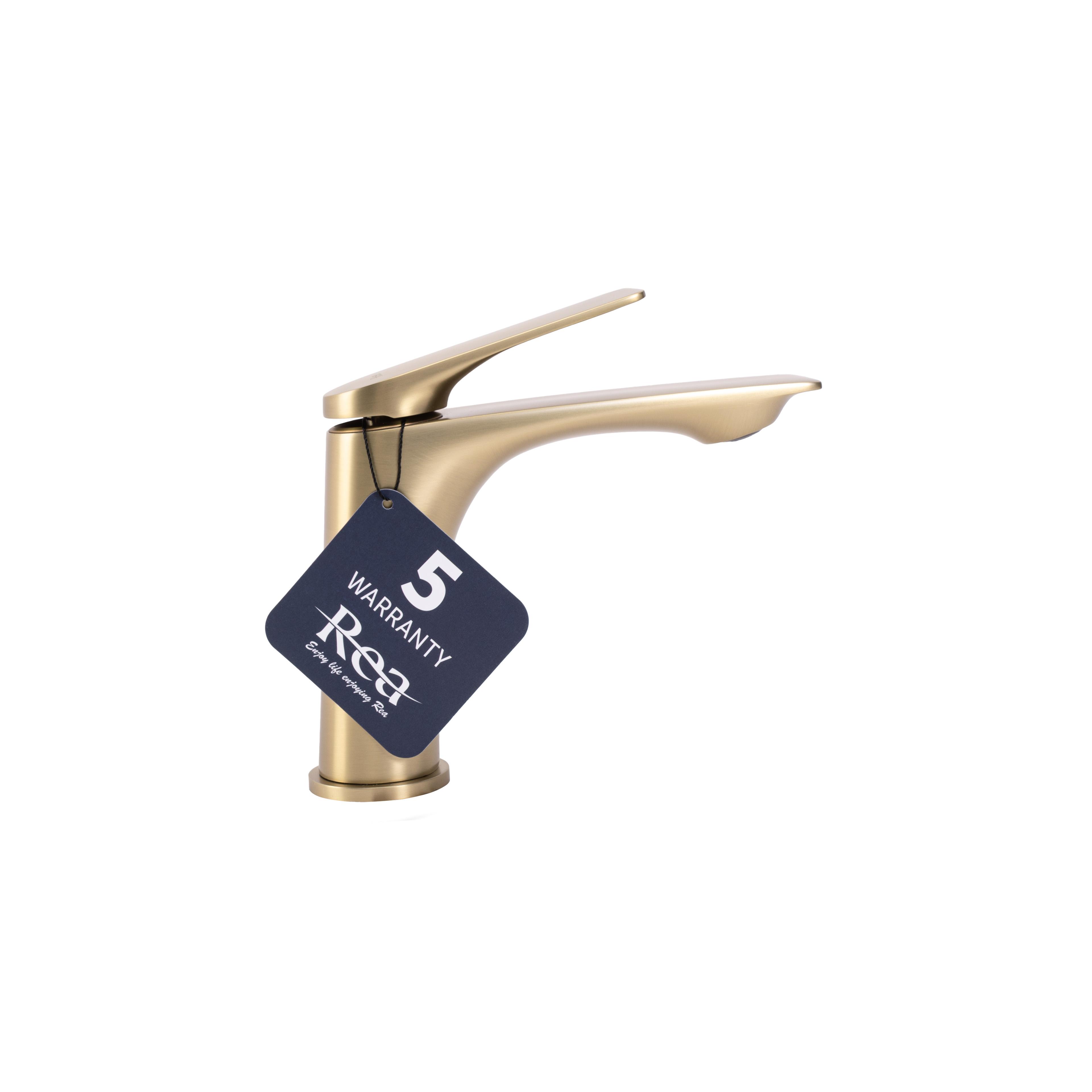 Bathroom faucet Rea AVALON brush gold Low
