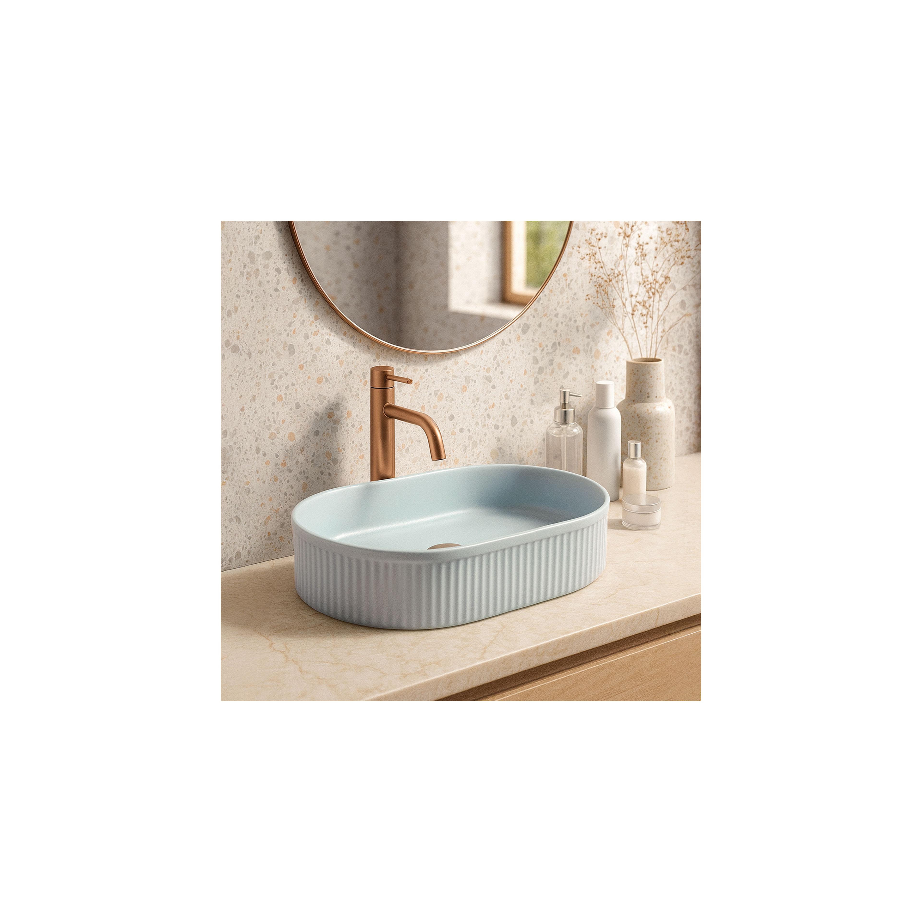 Countertop washbasin Rea Vanda Baby Blue Matt