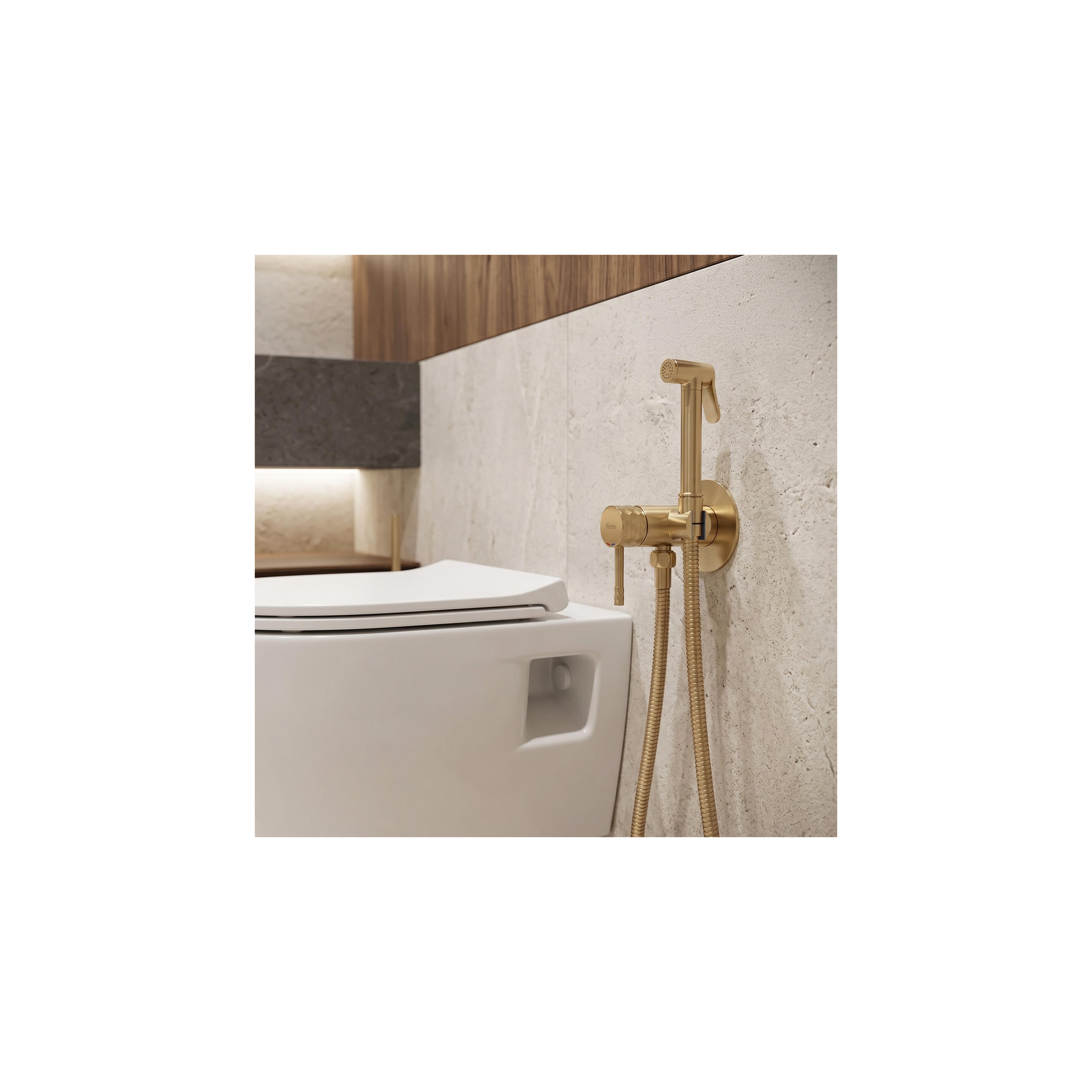 Bidetarmatur REA Lungo Loop Diamond Brush Gold