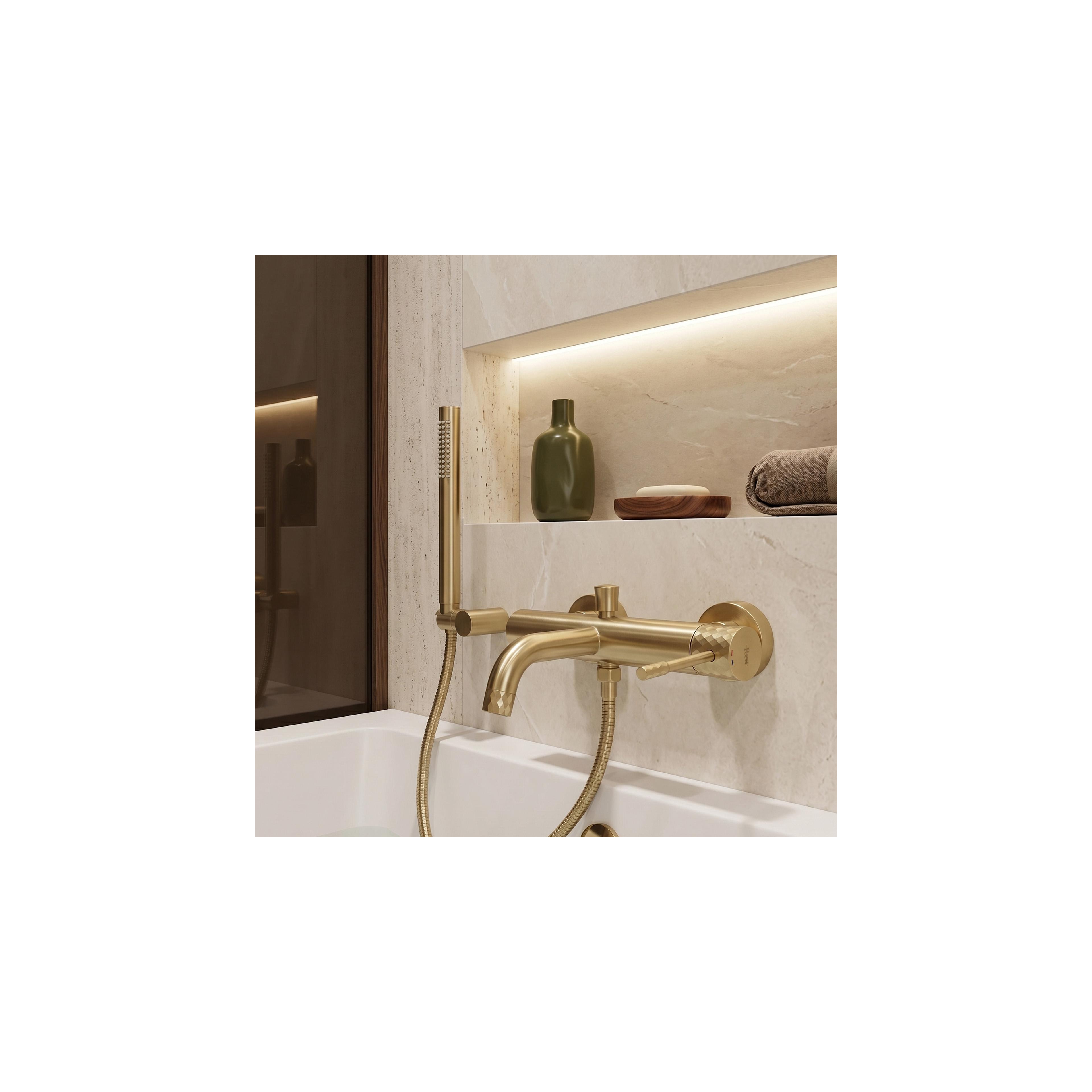 Badkarsblandare Rea Lungo Diamond Brush Gold