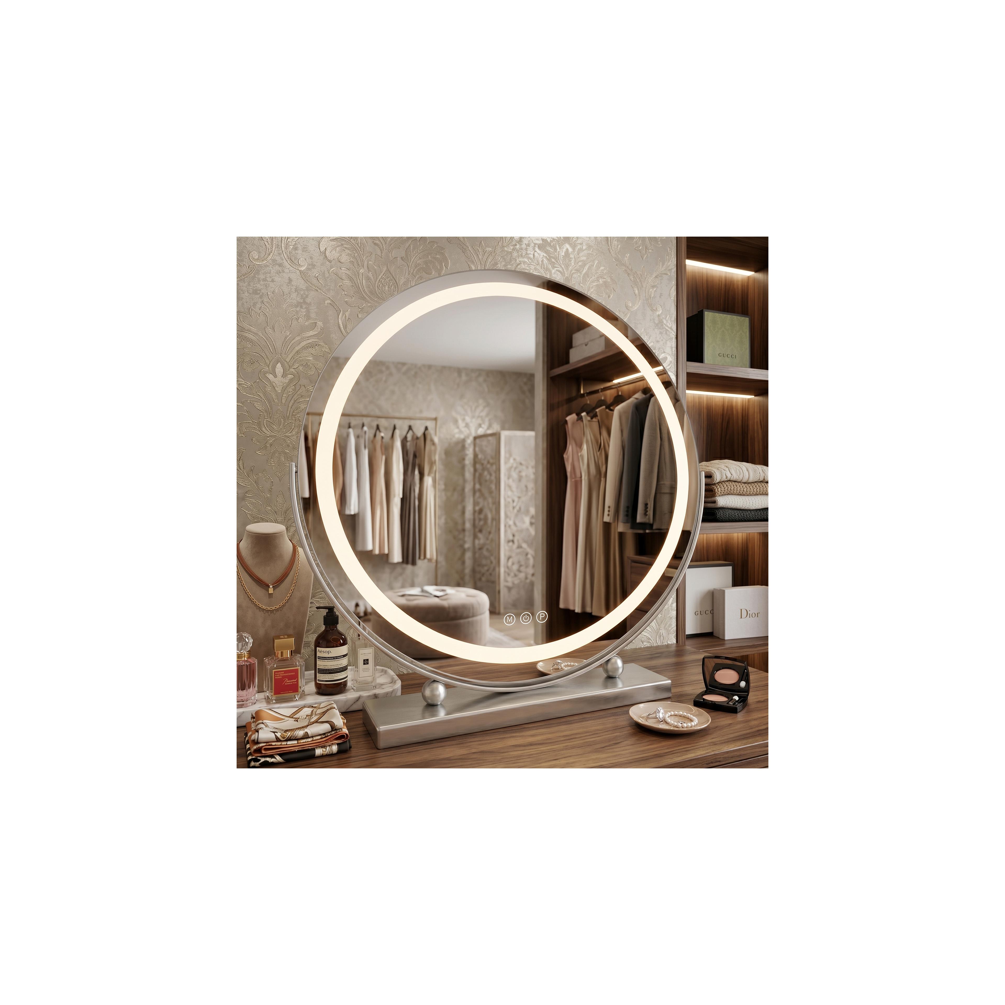 Spiegel LED MAKE-UP Chrome 50 cm