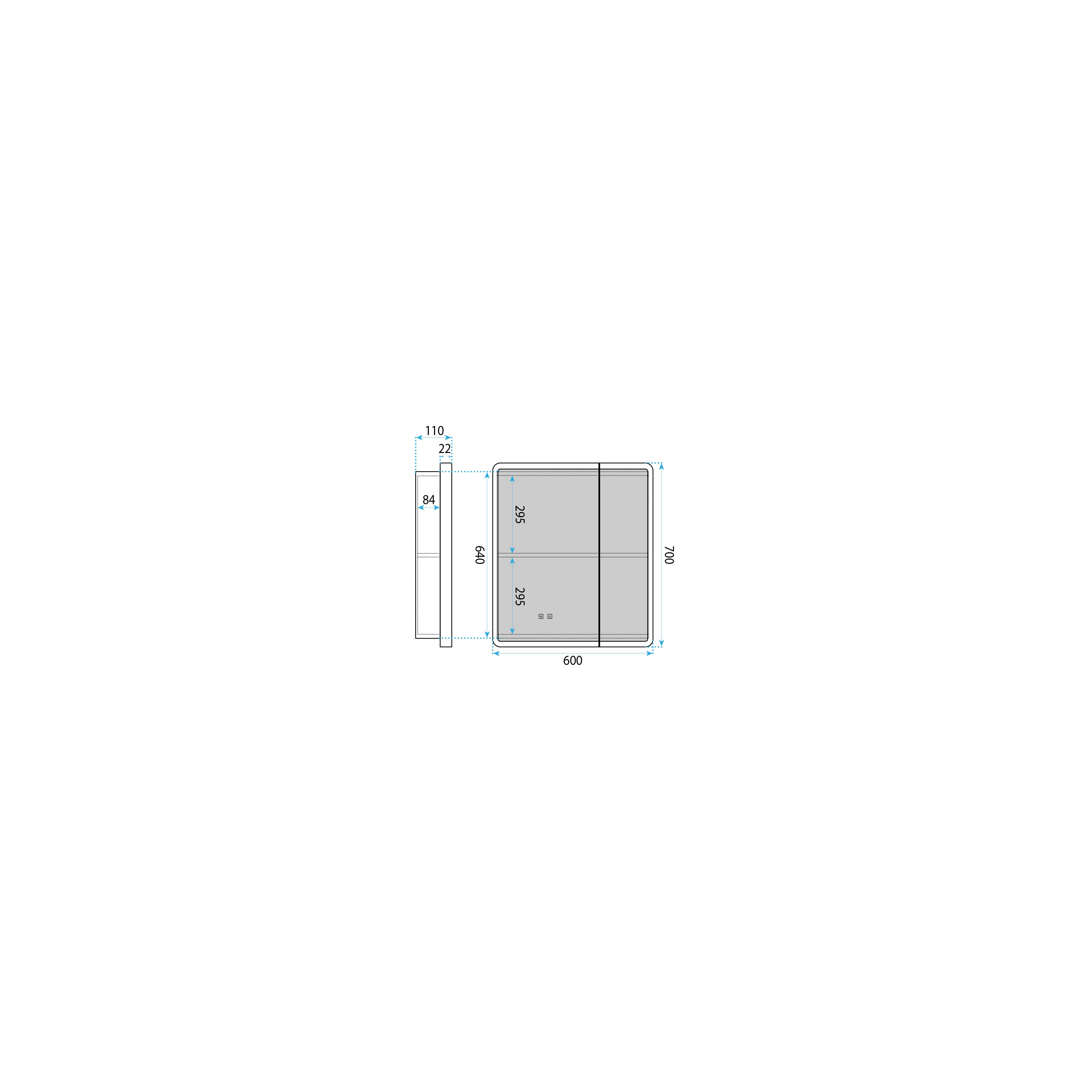 Dulap Suspendat cu oglindă LED M1011-60 60x70