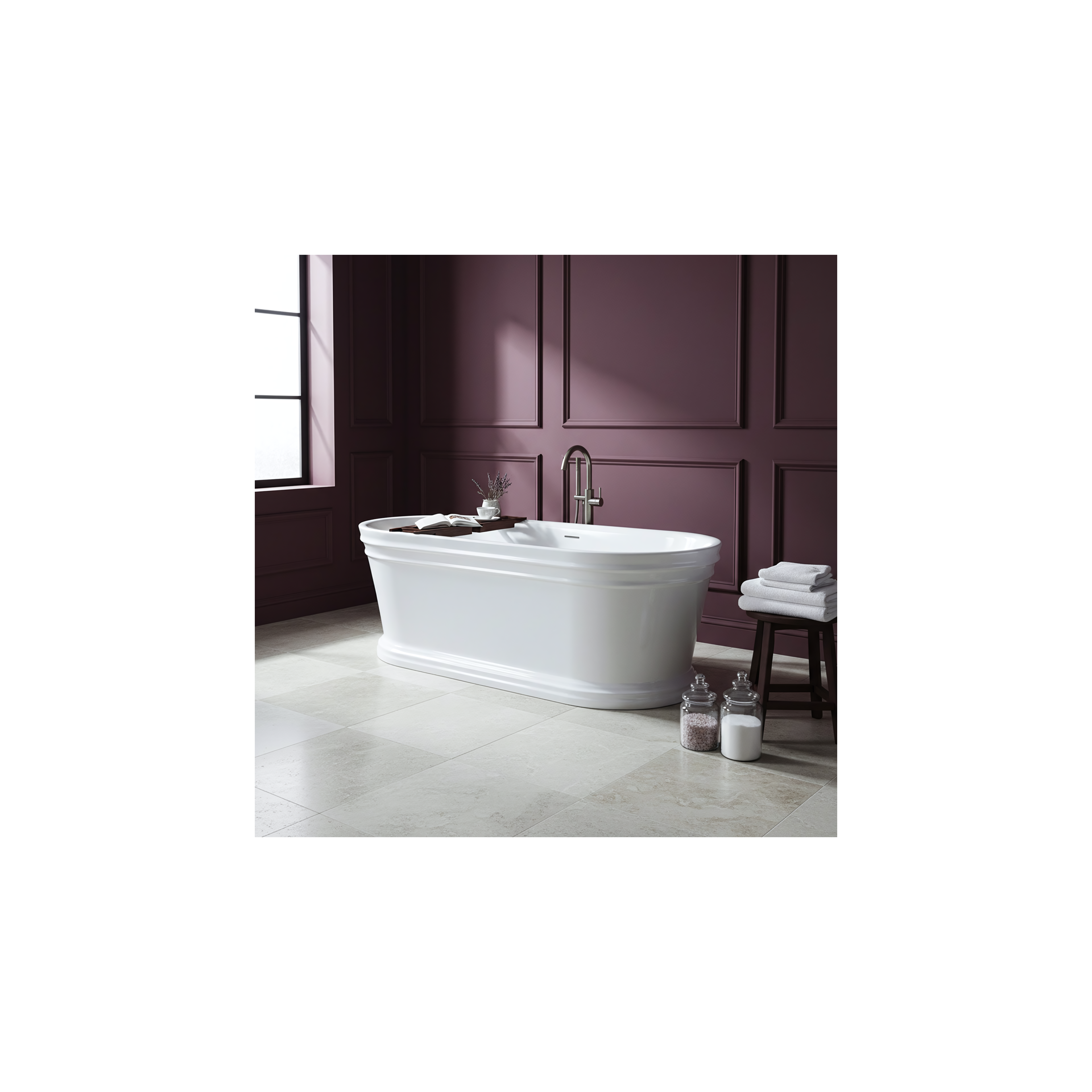 Freistehende Acrylbadewanne Olivia 170