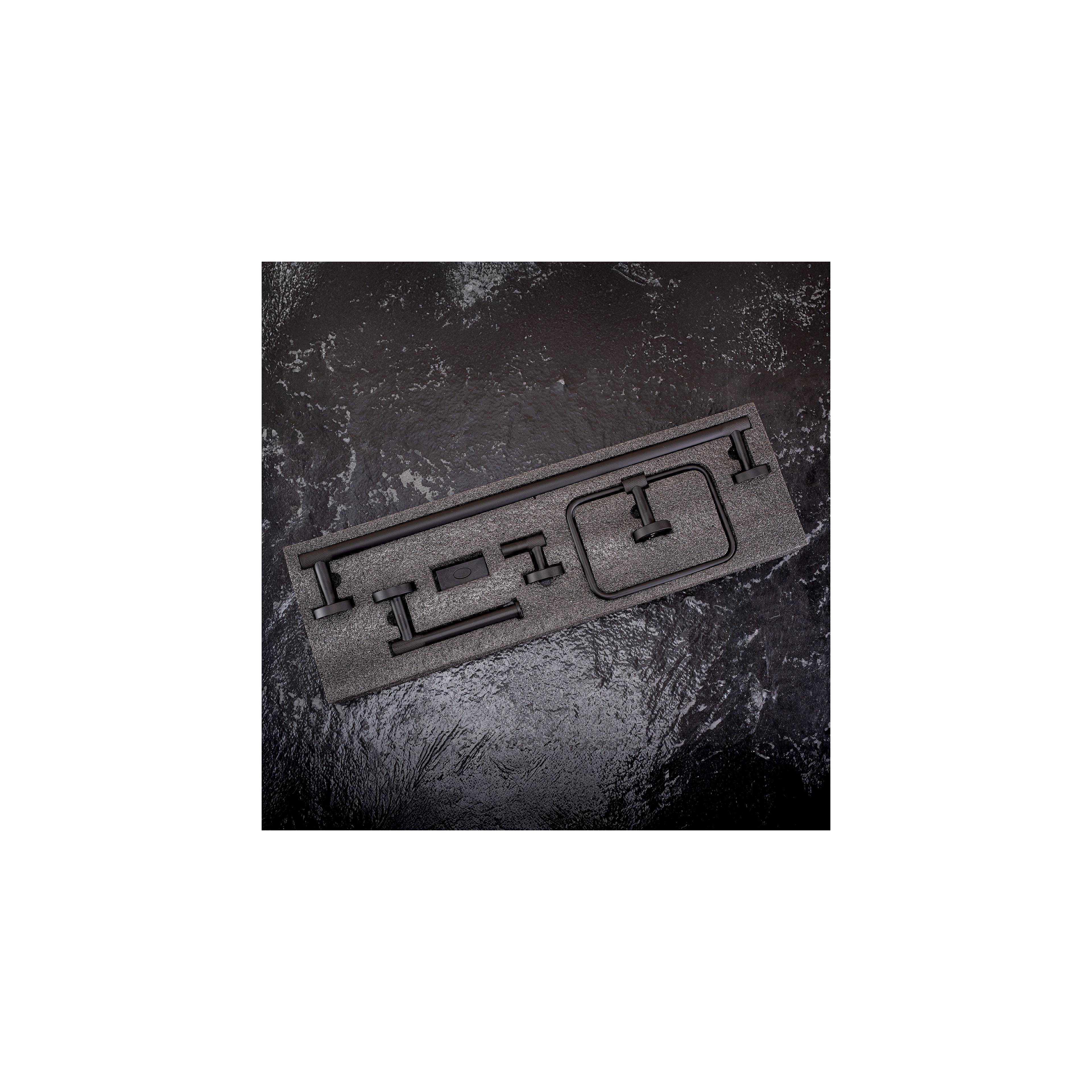 Badezimmer-Accessoire-Set GRID Black 4-teilig