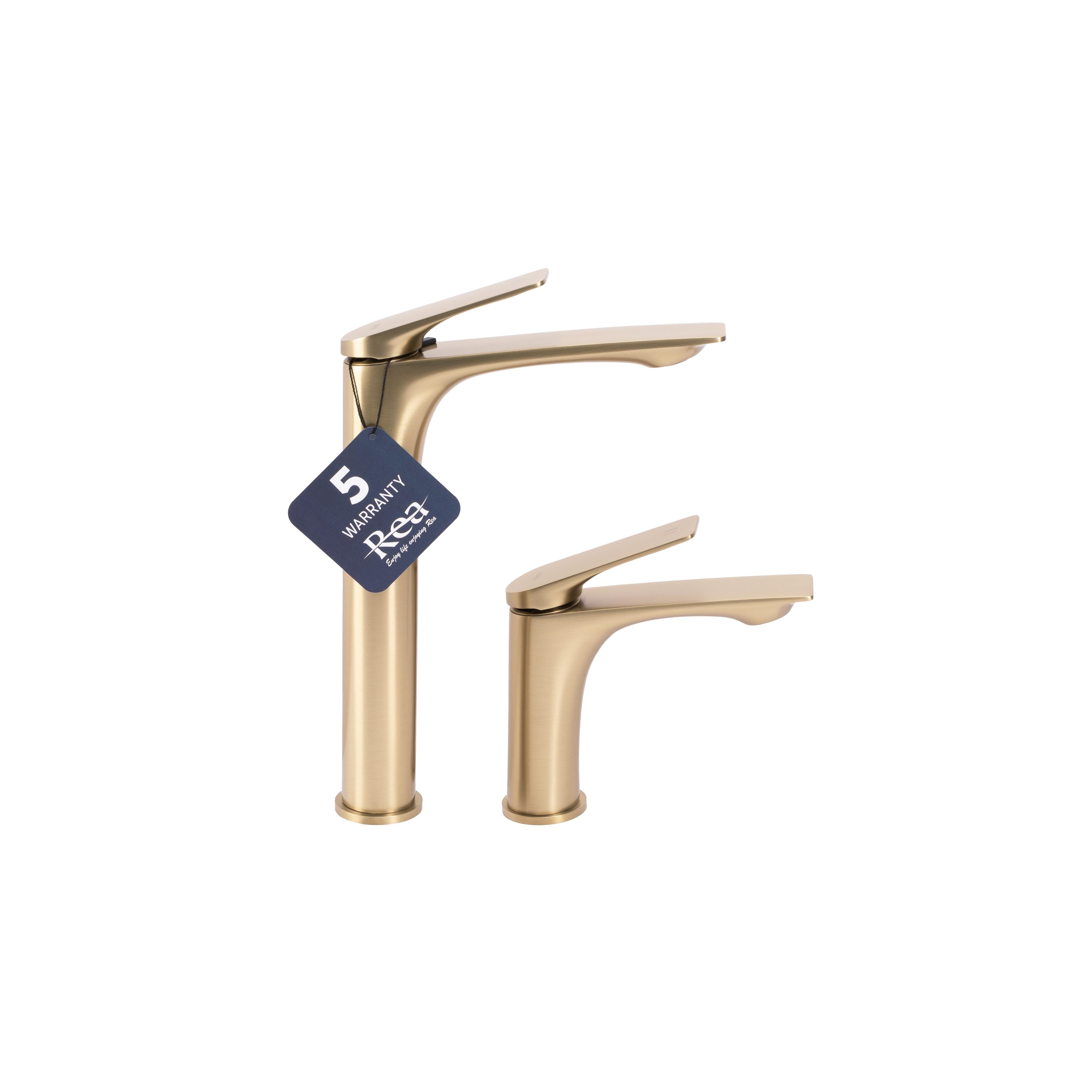 Bathroom faucet Rea AVALON brush gold Low