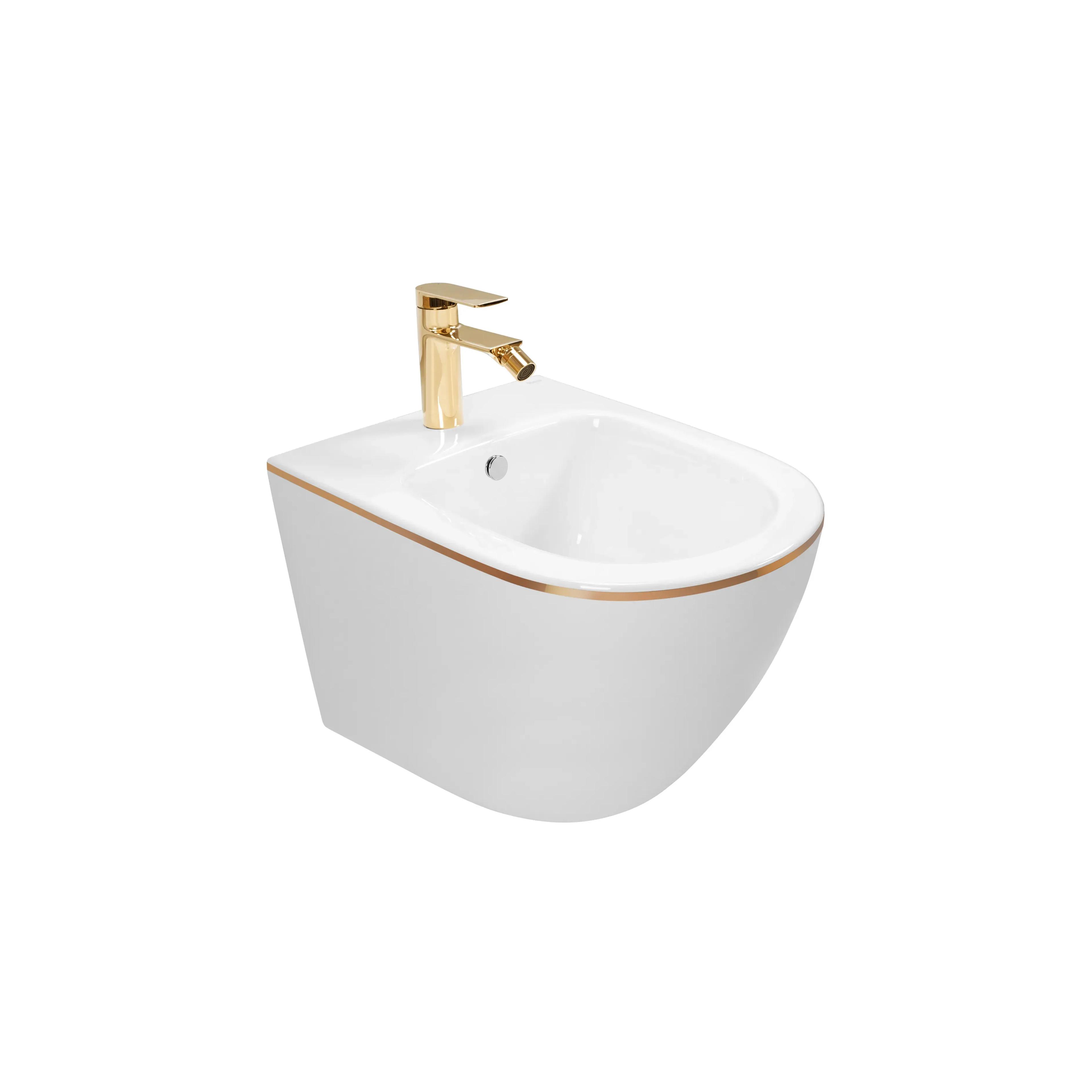 "Rea Carlo Mini White Gold Edge" pakabinamas bidė