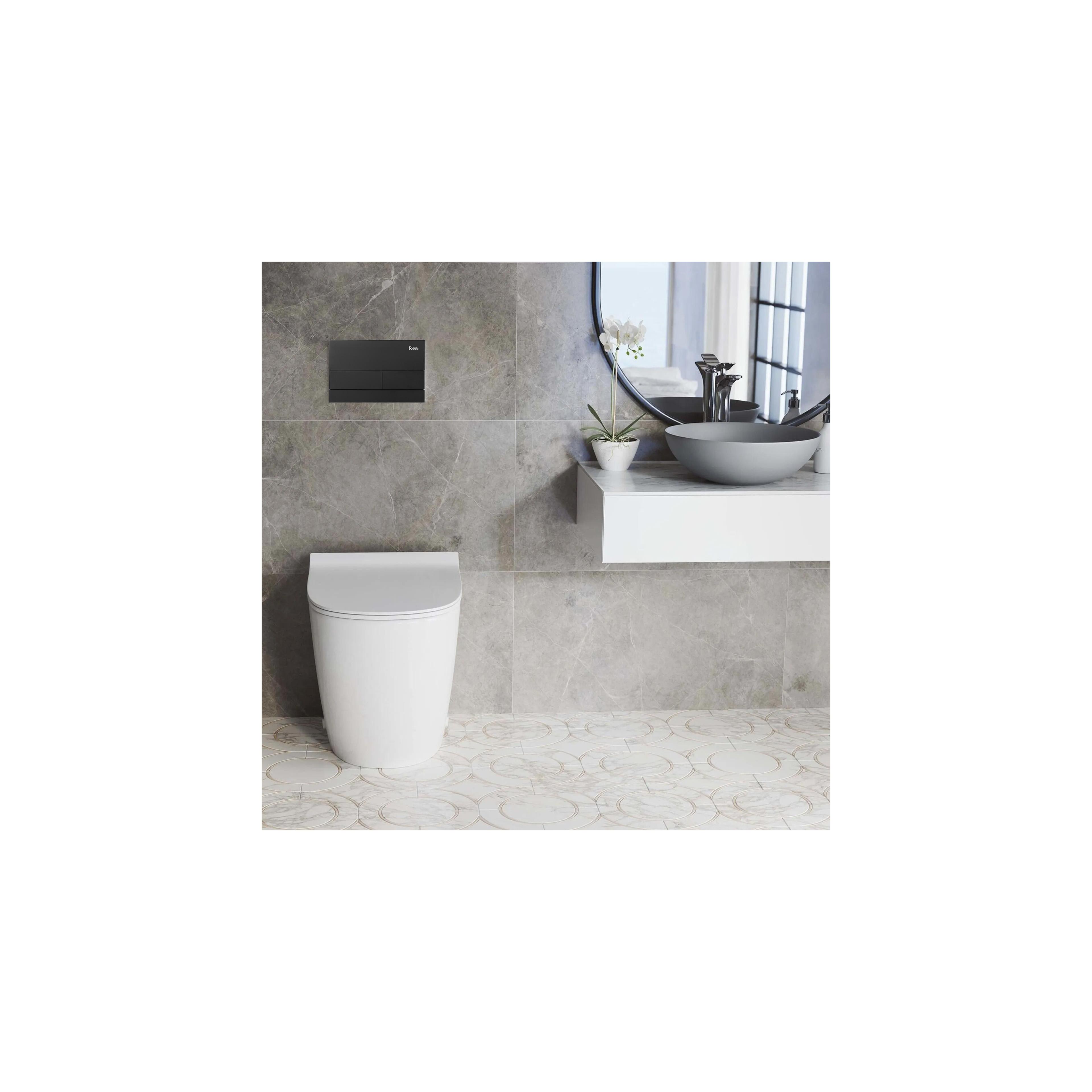 WC öblítő gomb K011A-Q és Slim024N Rea T Black Matt