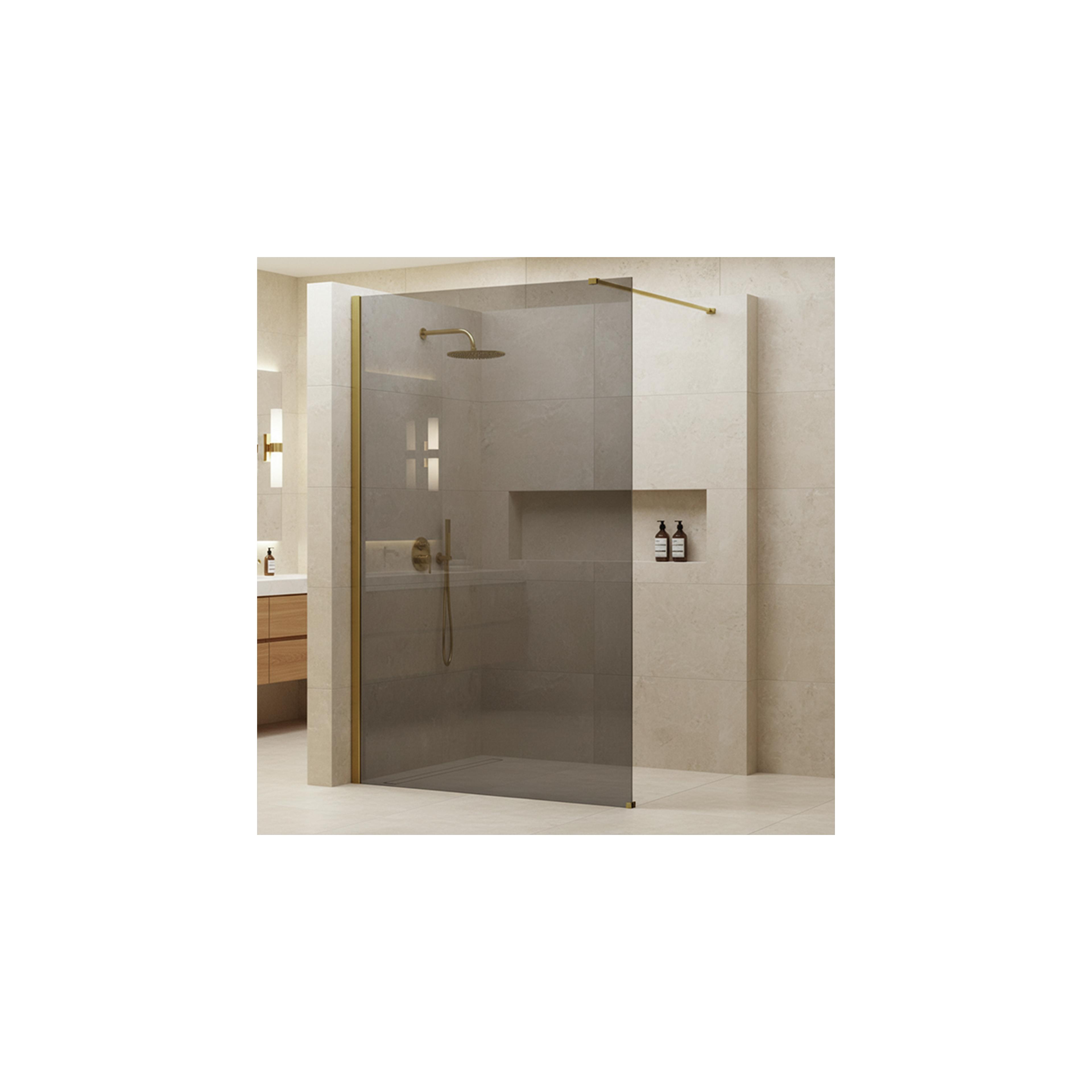 Duschwand Rea Flexi Grey / Gold 80
