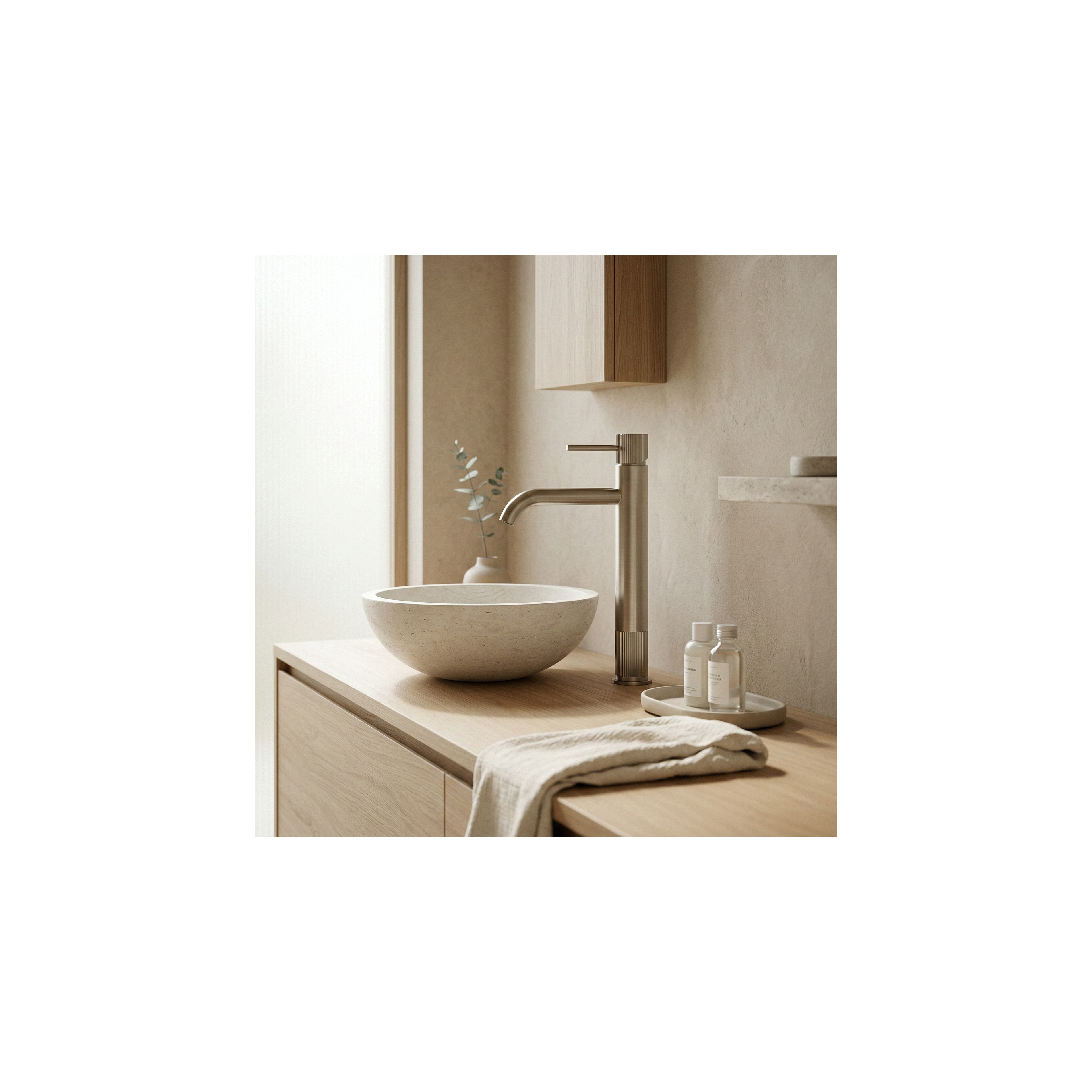 Waschbeckenarmatur Rea Lungo Stripe Brush Nickel