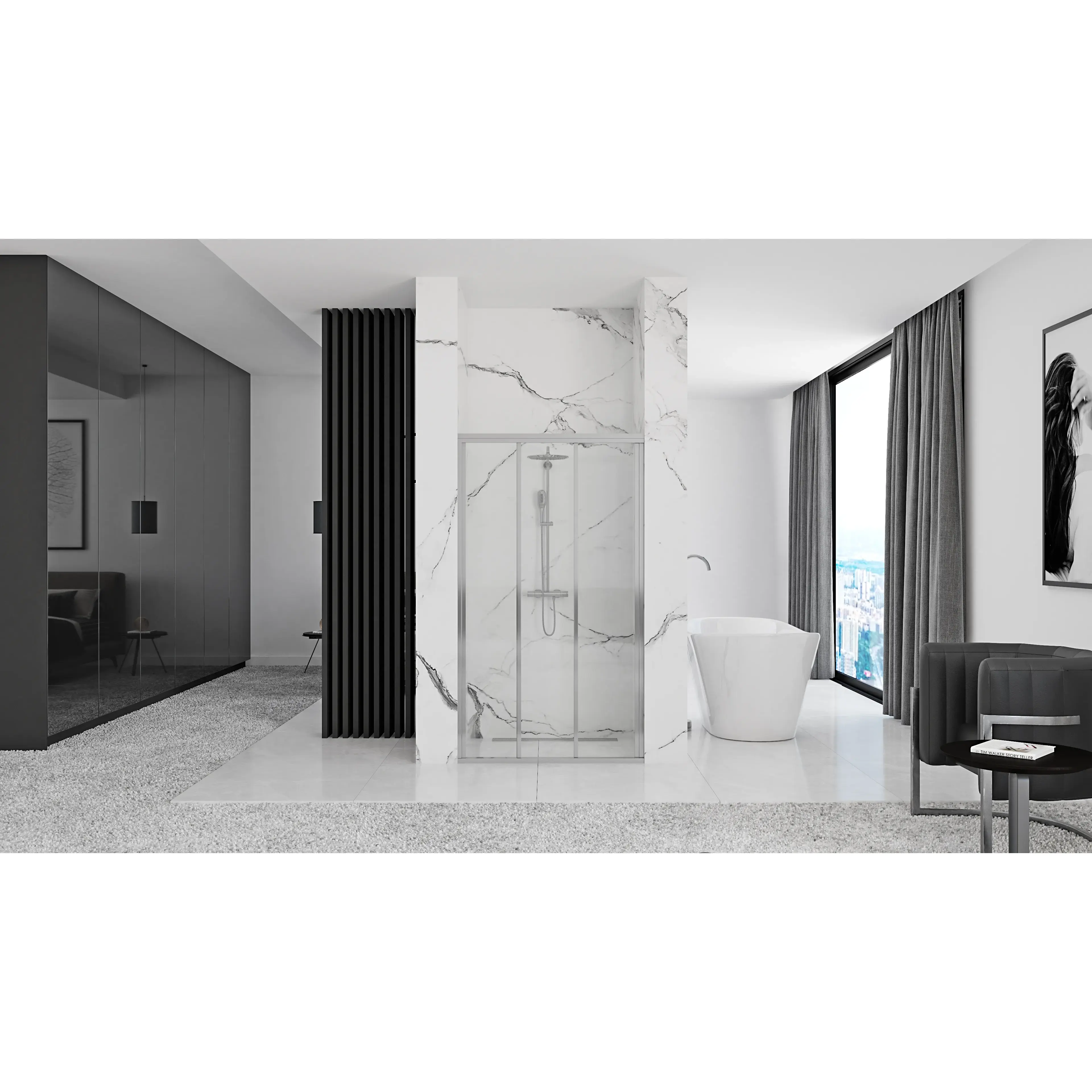 Porte de douche Rea Alex 90