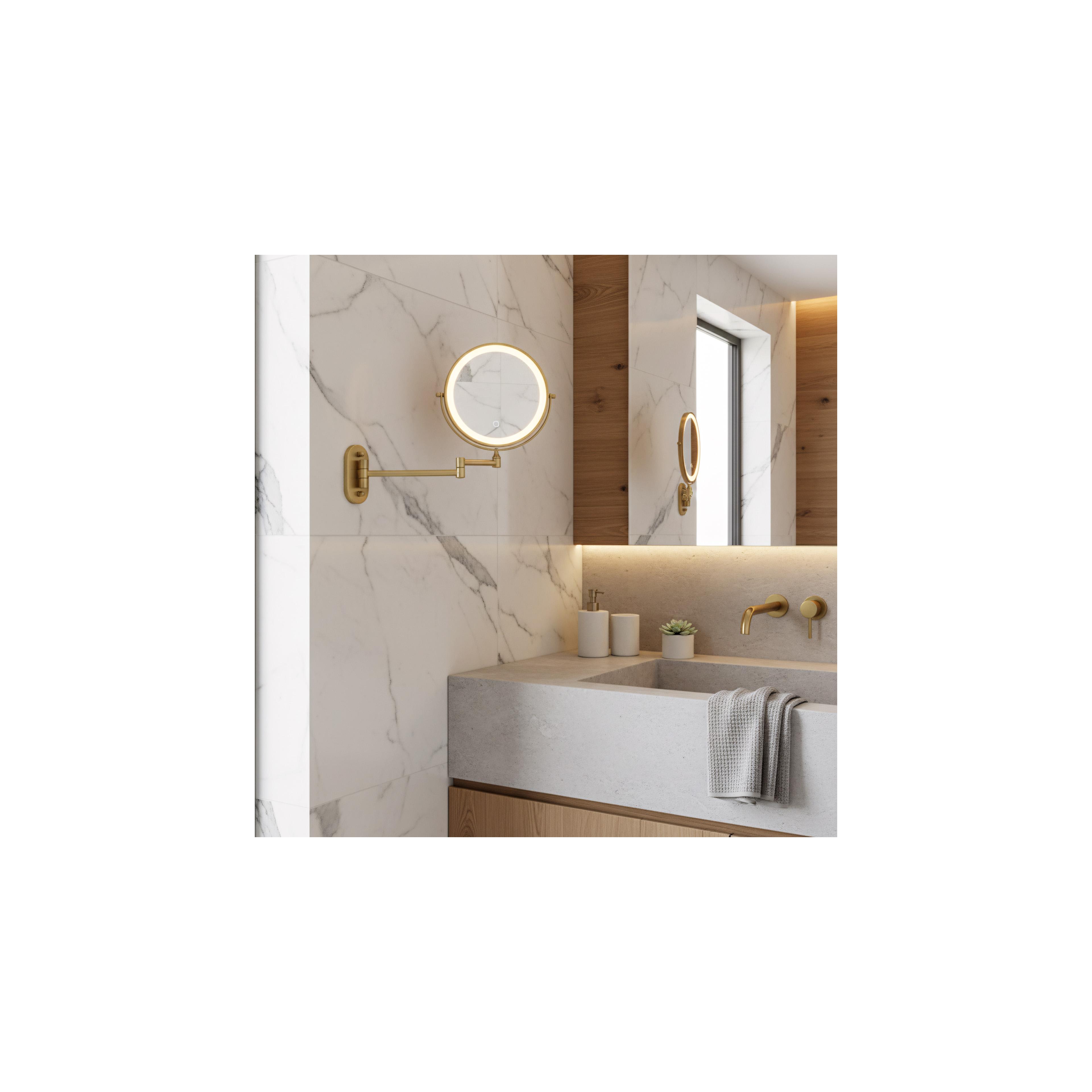 Mirror LED Glow Brush Gold