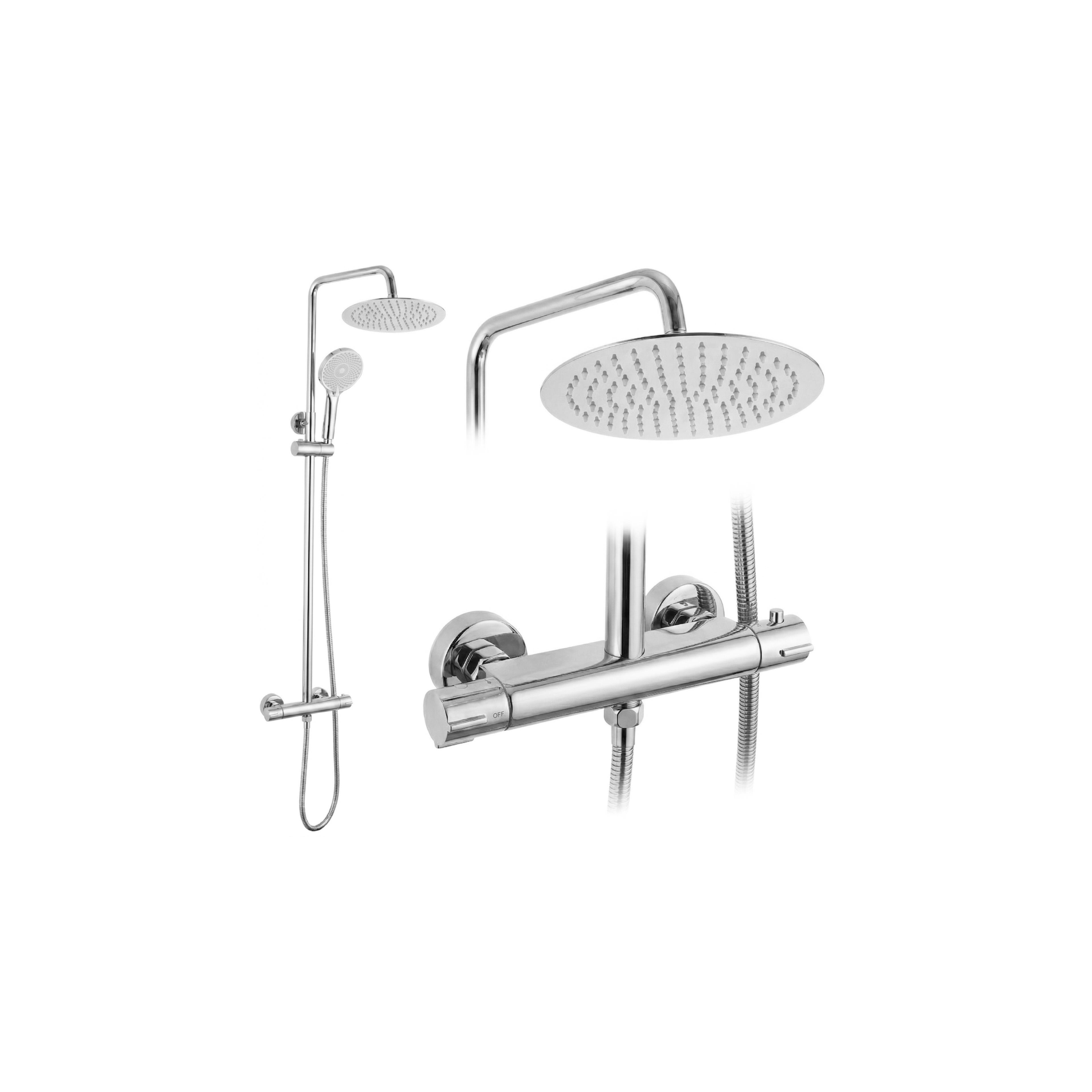 Duschset utan pip med termostat Rea Lungo Chrome
