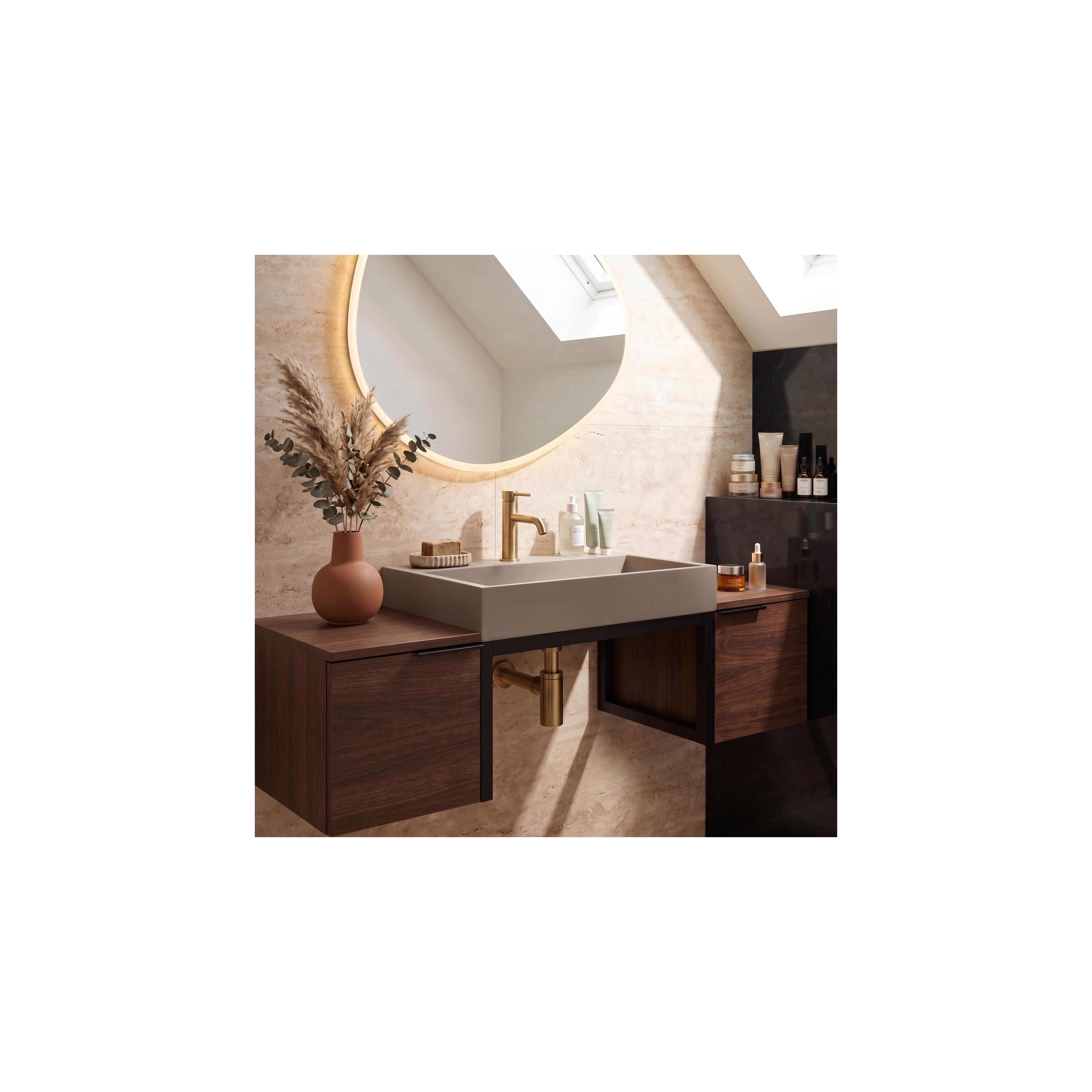Konglomerāta izlietne Rea GOYA 60CM Taupe + rāmis