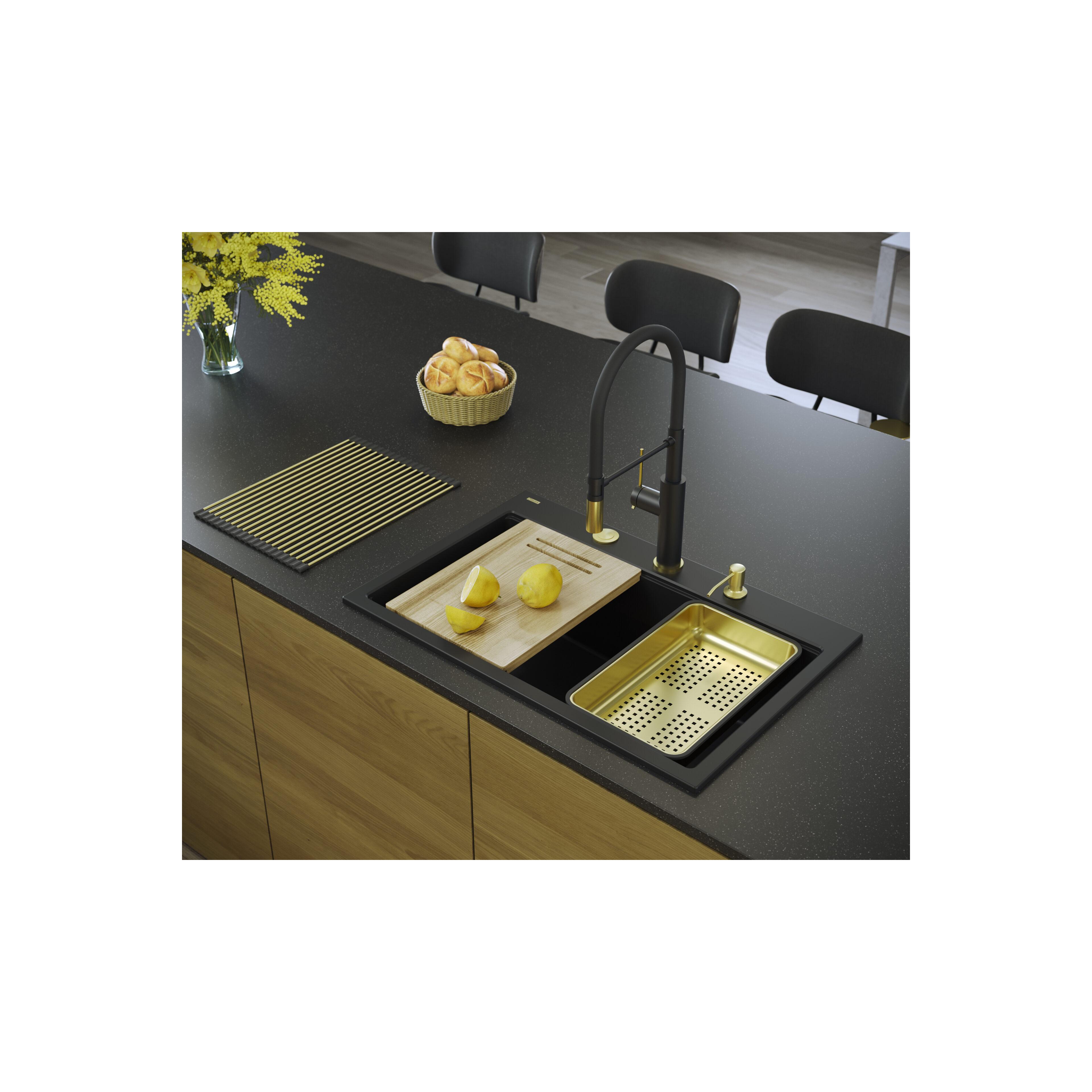 Granitspülbecken MARC 110 WORKSTATION Black