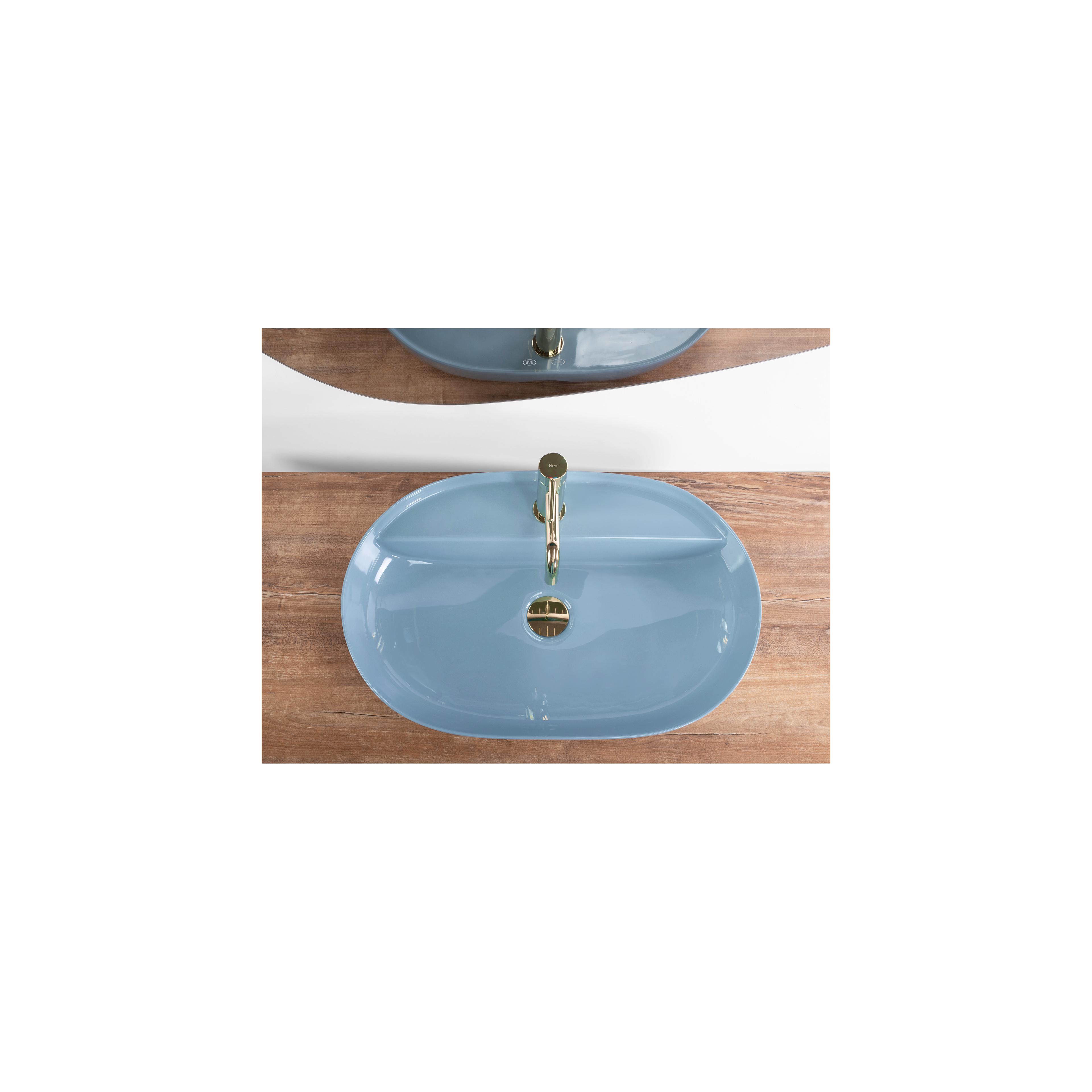Aufsatzwaschbecken REA Aura 61 L.Blue Shiny