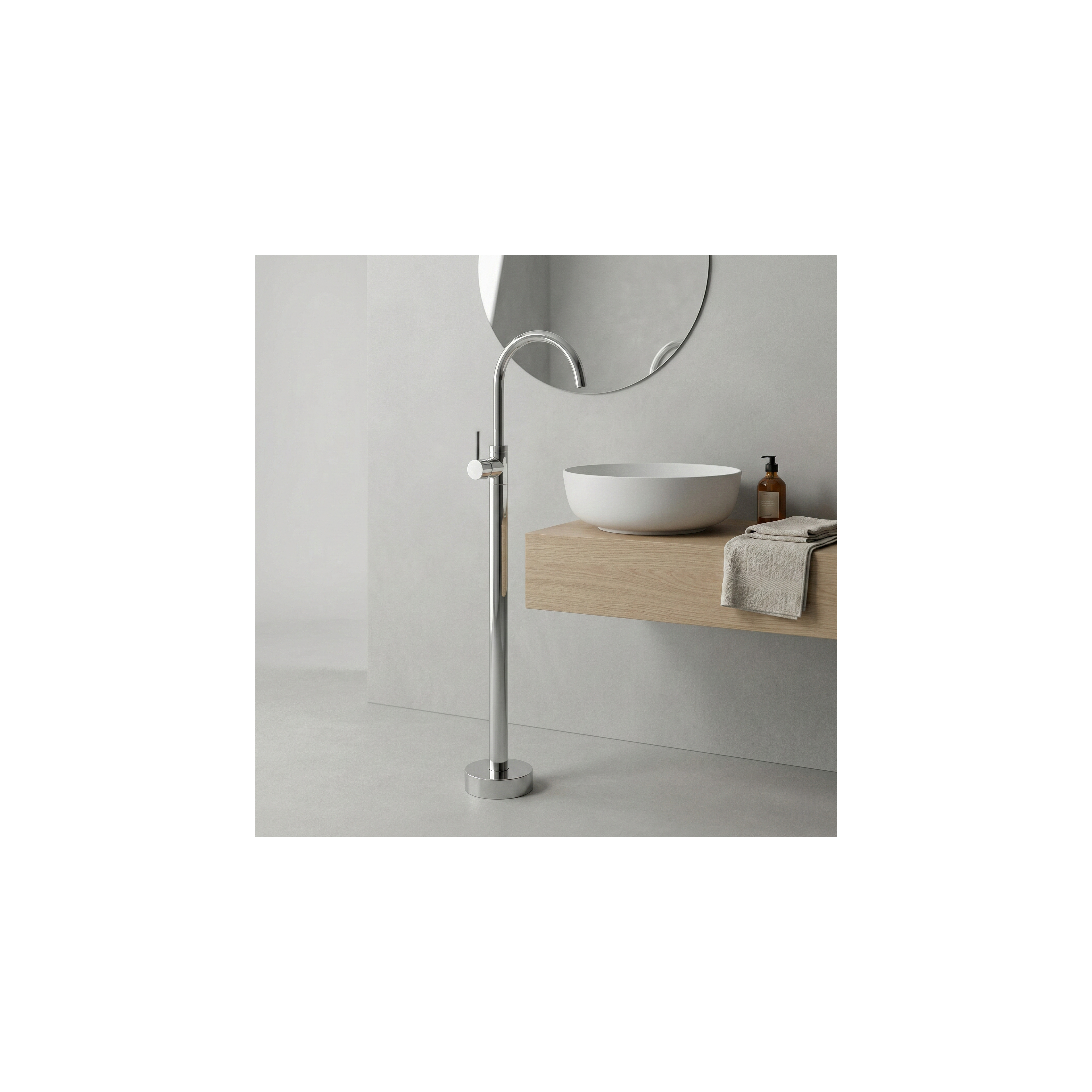 Waschbeckenarmatur freistehend Rea Lungo Chrome