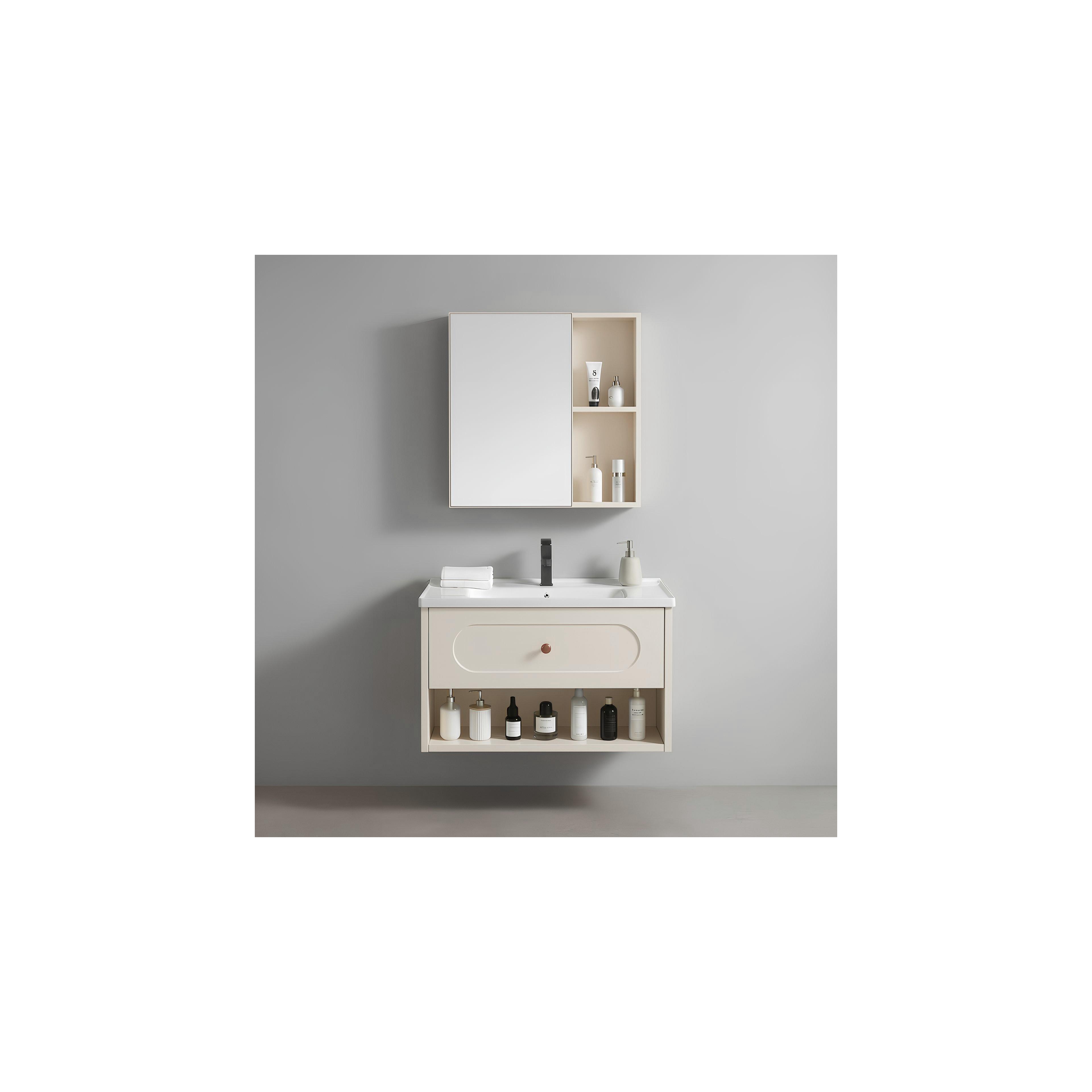 Комплект мебели за баня с мивка River 60cm Creme