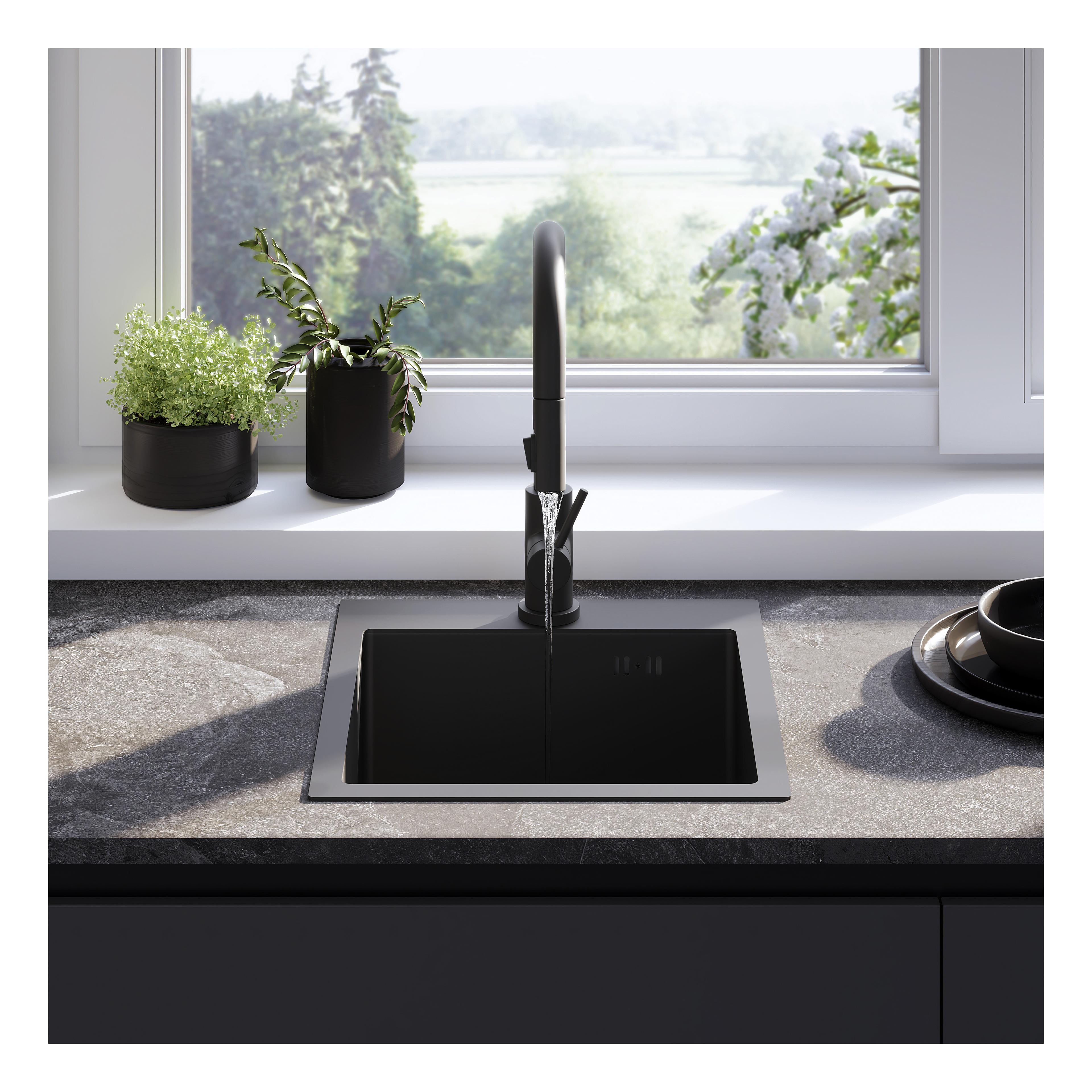 Edelstahlspüle Leo 40 Black