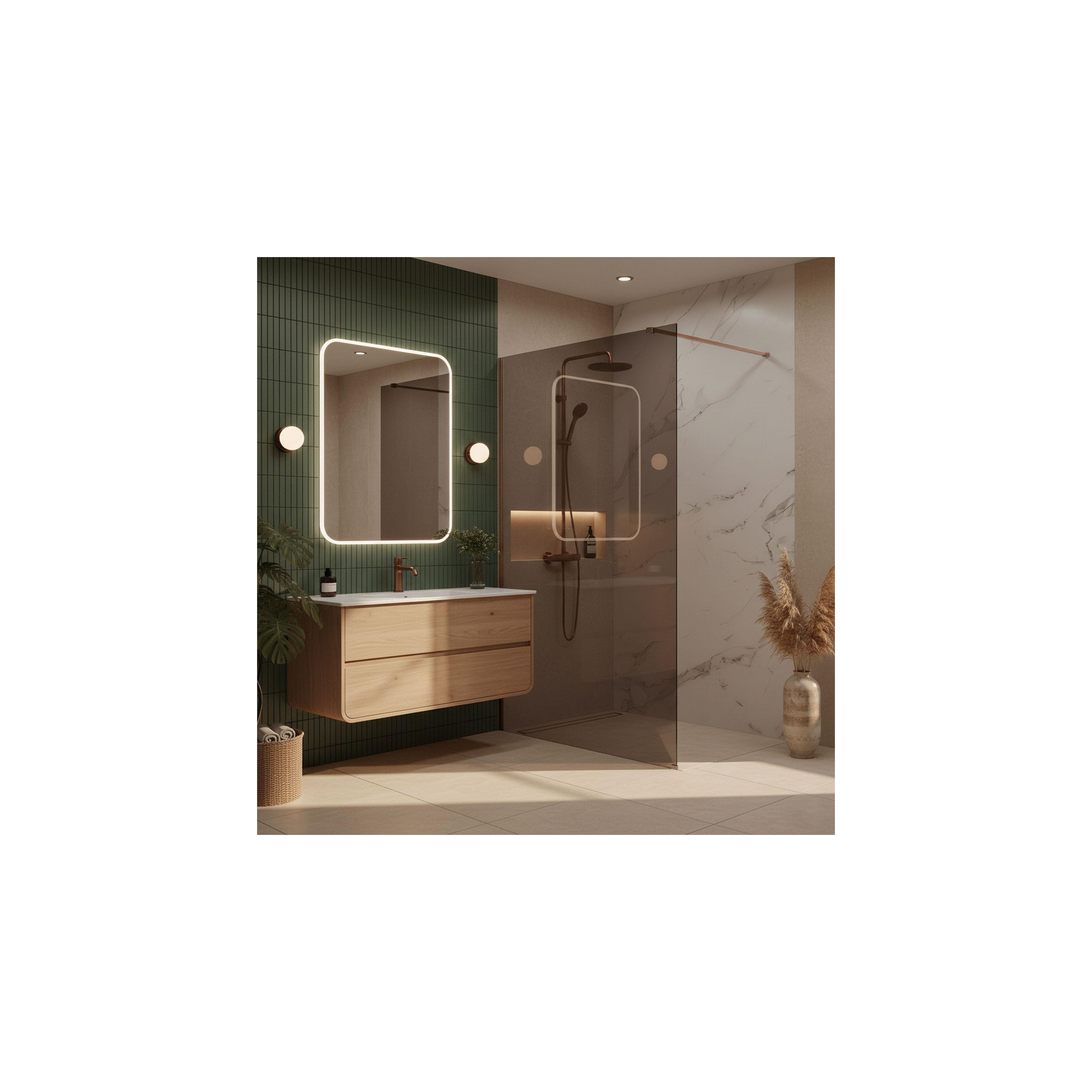 Duschwand Rea Flexi Brown / Brush Copper 120