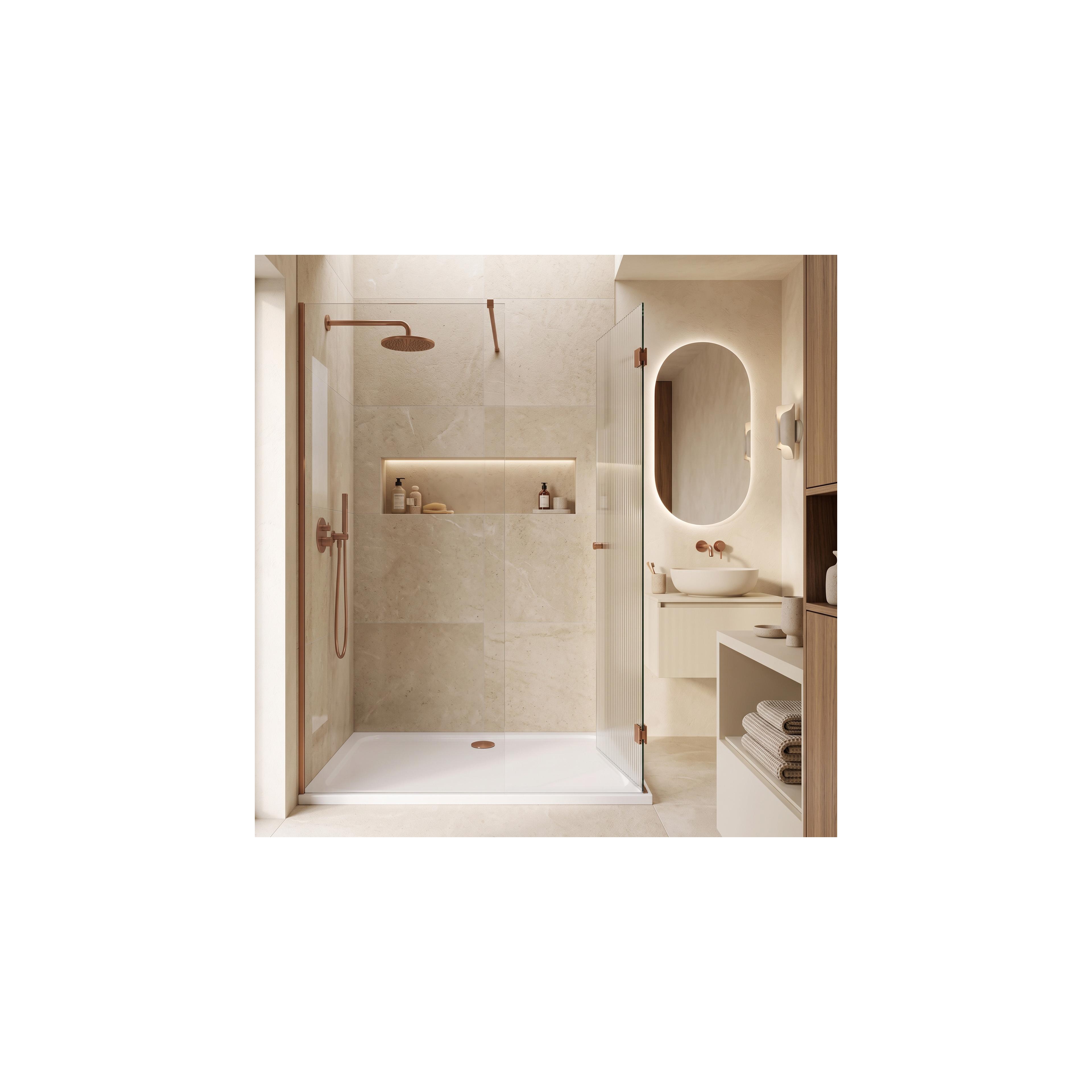 Akrylbrost dusch Rea Belmond vit 90x120 Brush Copper