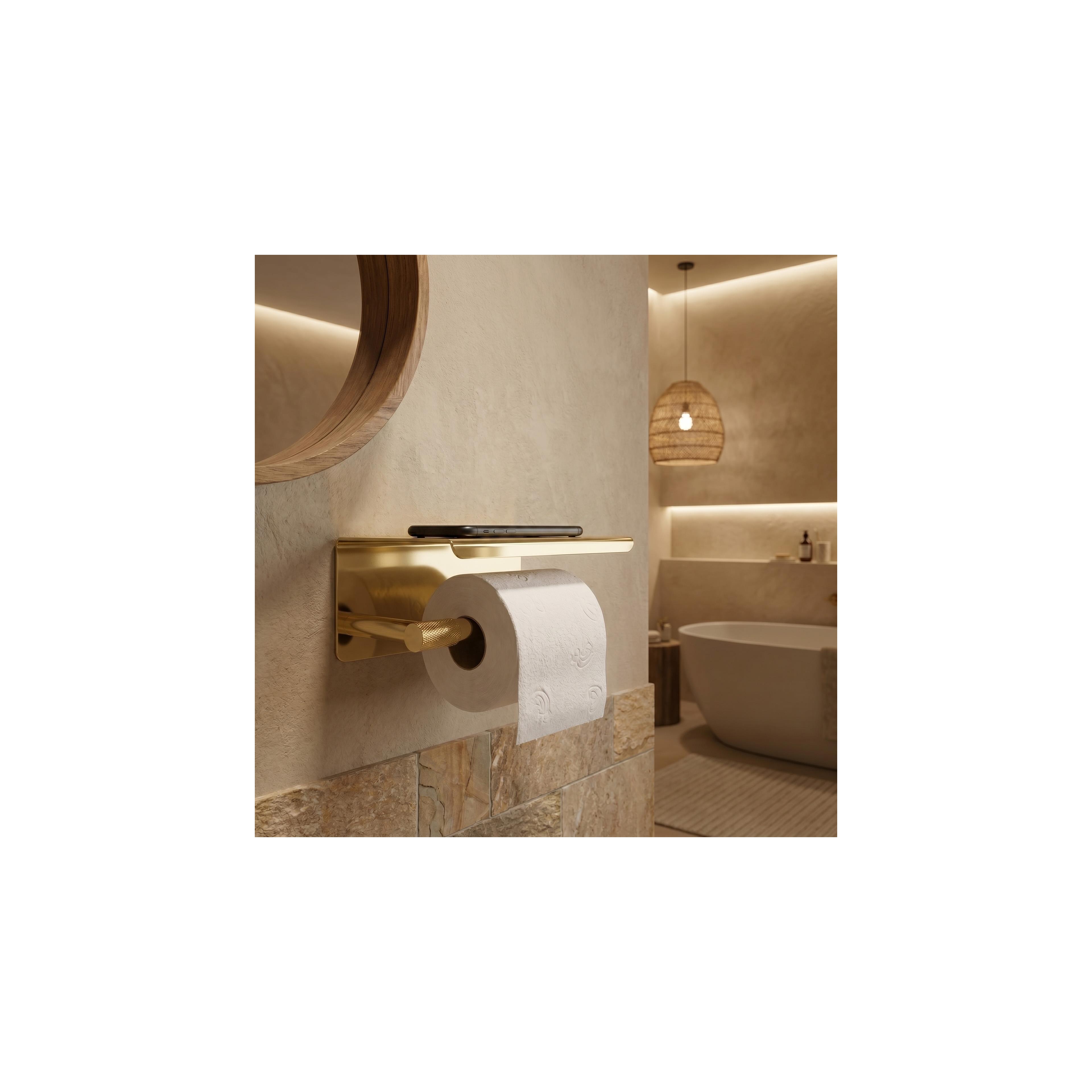 Toilettenpapierhalter mit Ablage 6613 Modern Gold