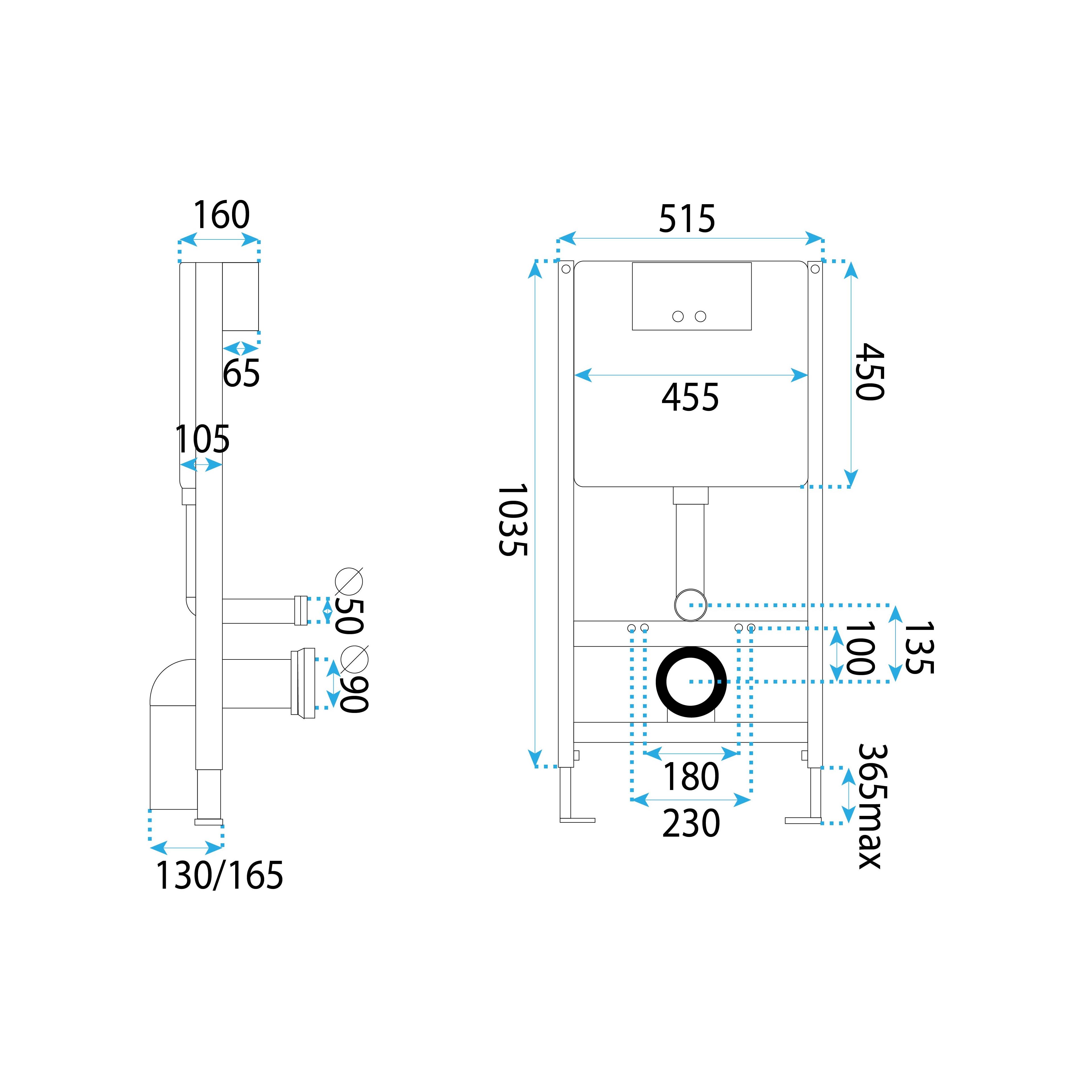 Įleistinis WC rėmas Rea K011A-Q HD Chrome