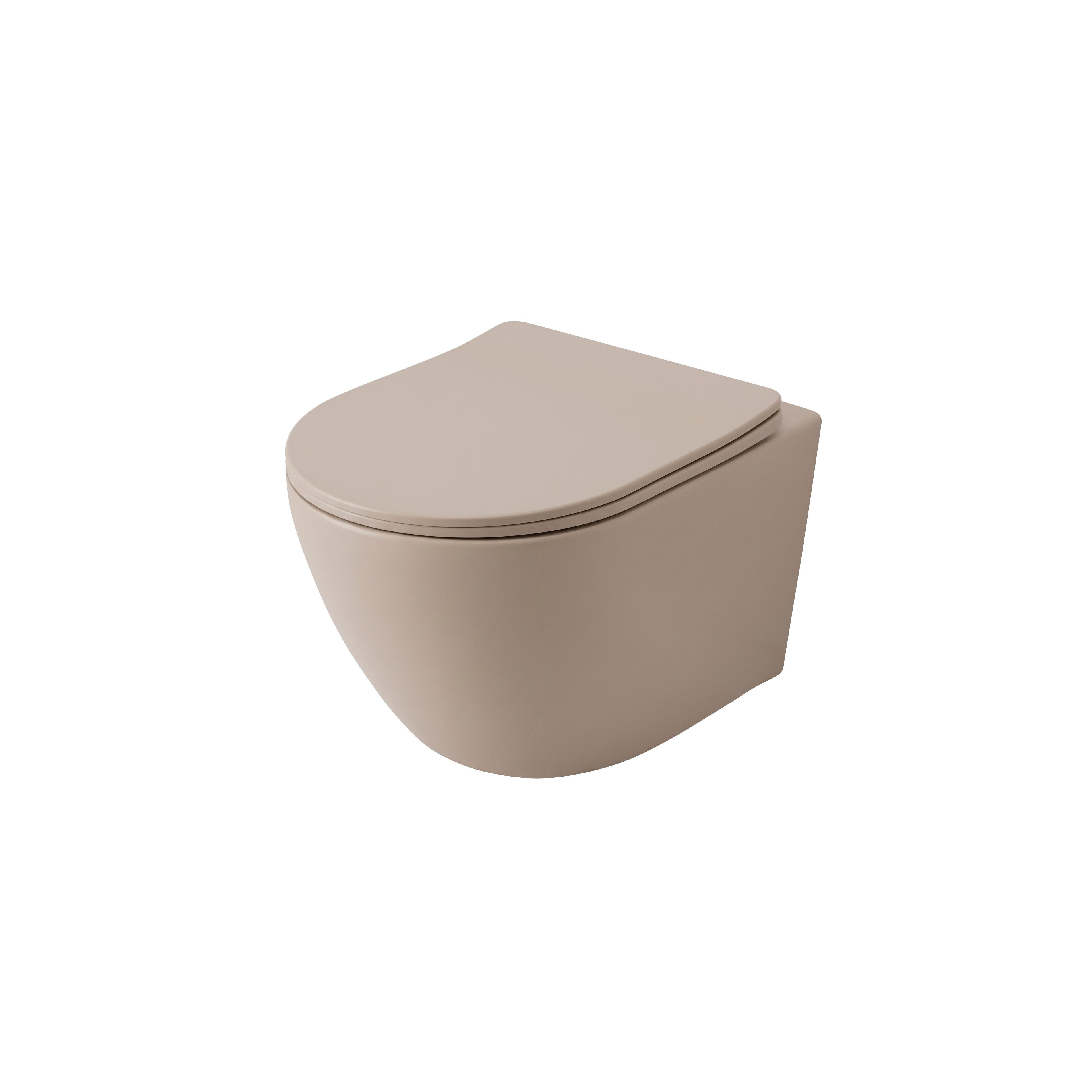 Set: Wall-Hung WC Bowl Focus + Countertop Washbasin Rea Focus Taupe