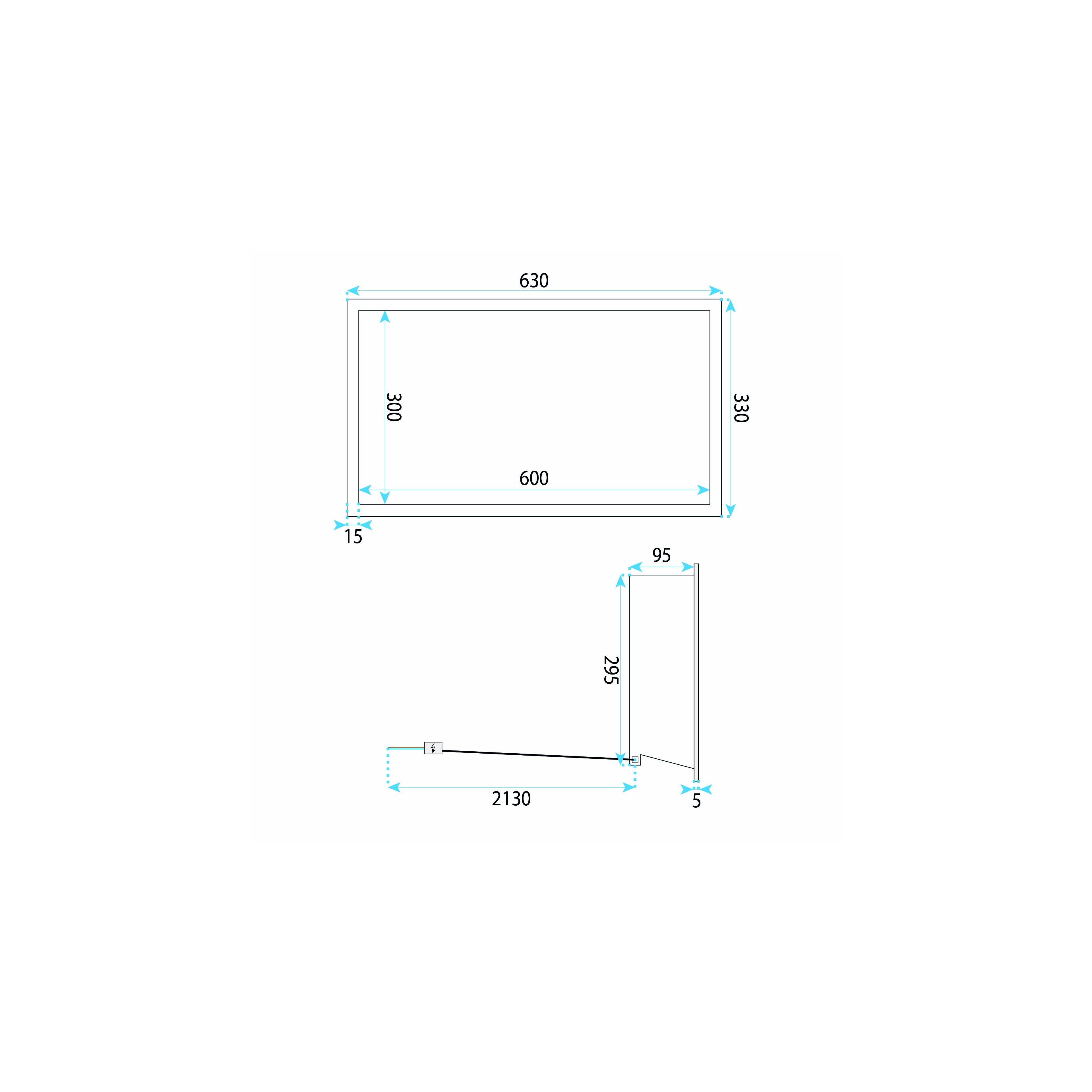 WANDEINBAU-BADEZIMMERREGAL LED 30x60 Titan