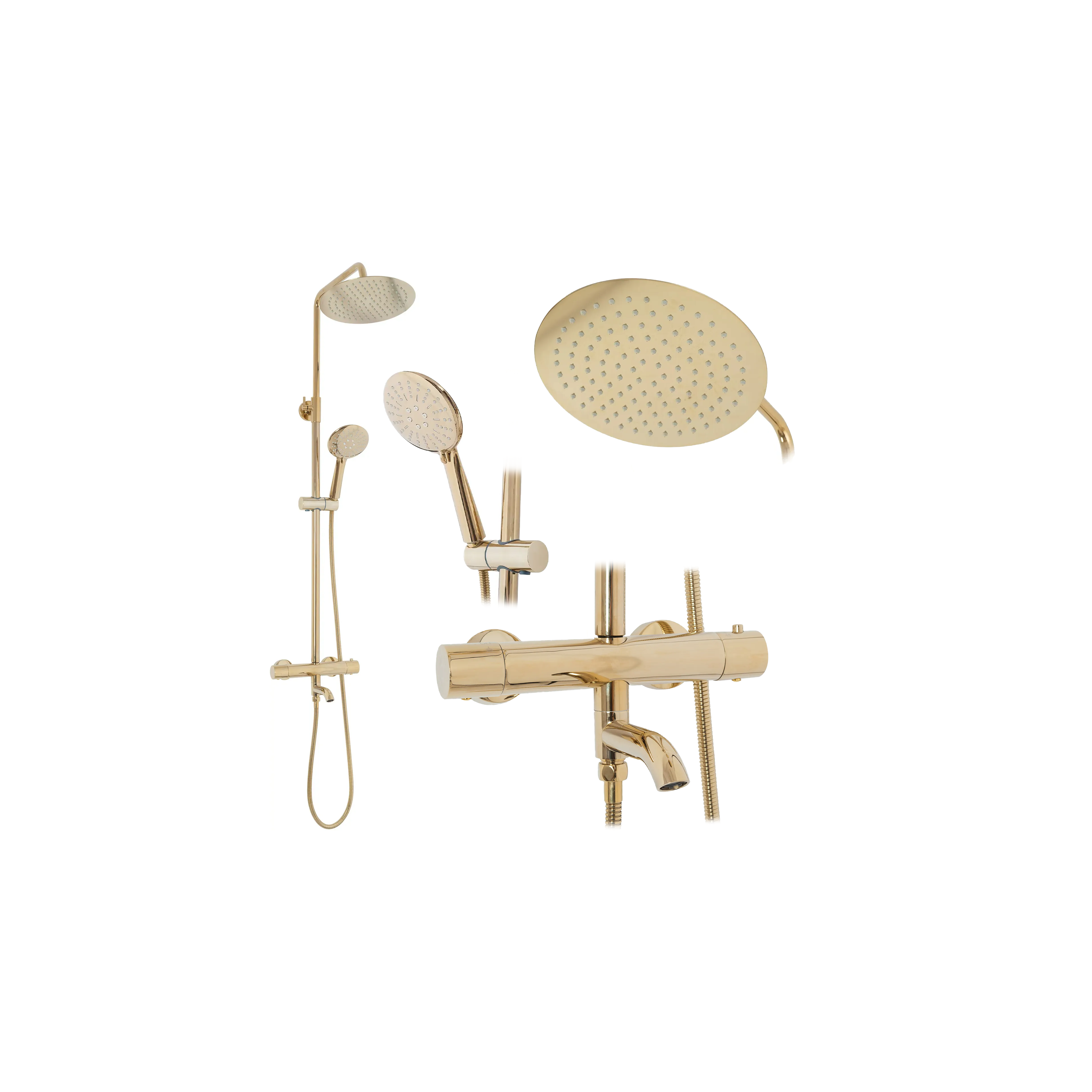 Kit de douche avec thermostat Lungo Gold