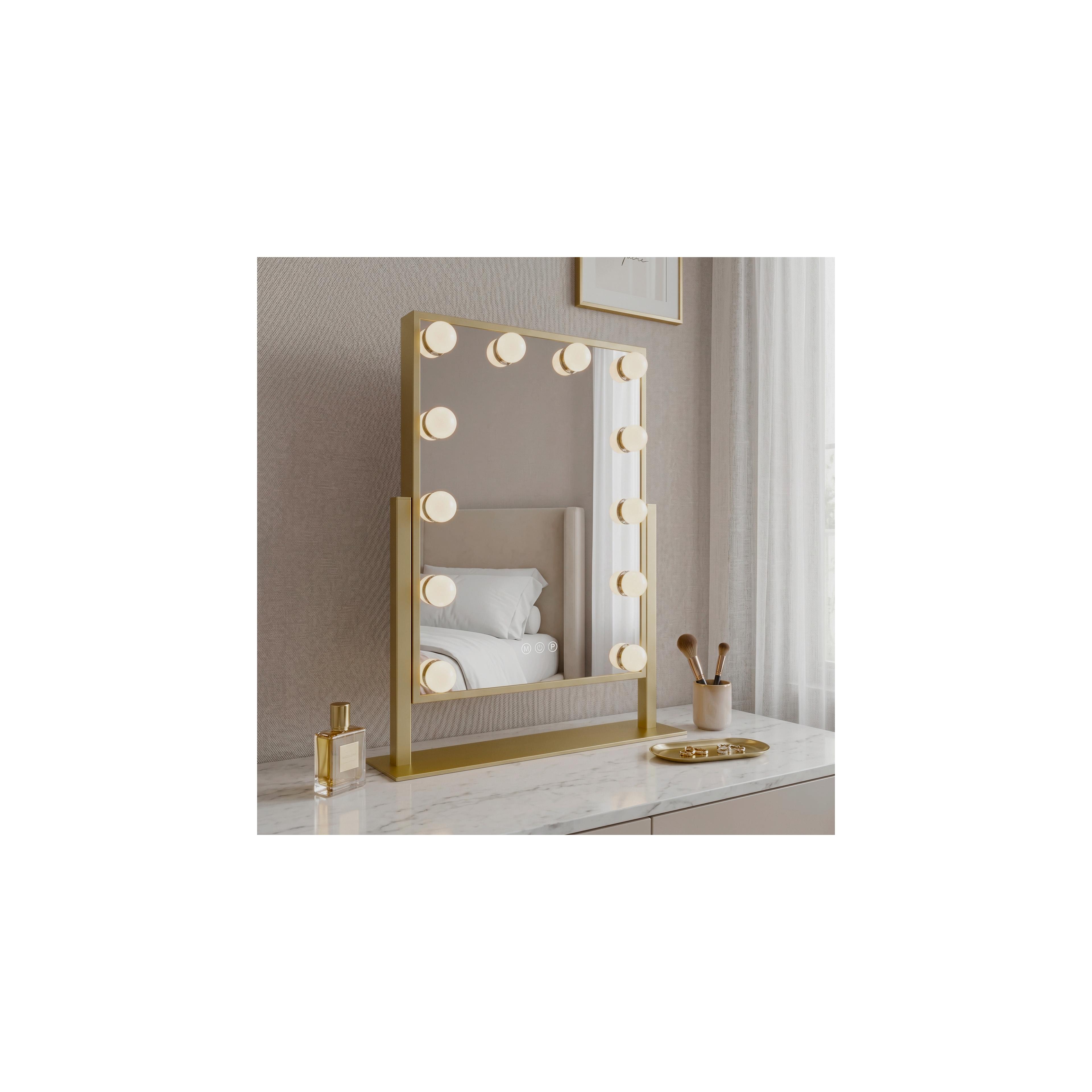 Spiegel LED HOLLYWOOD L.Gold 30x40