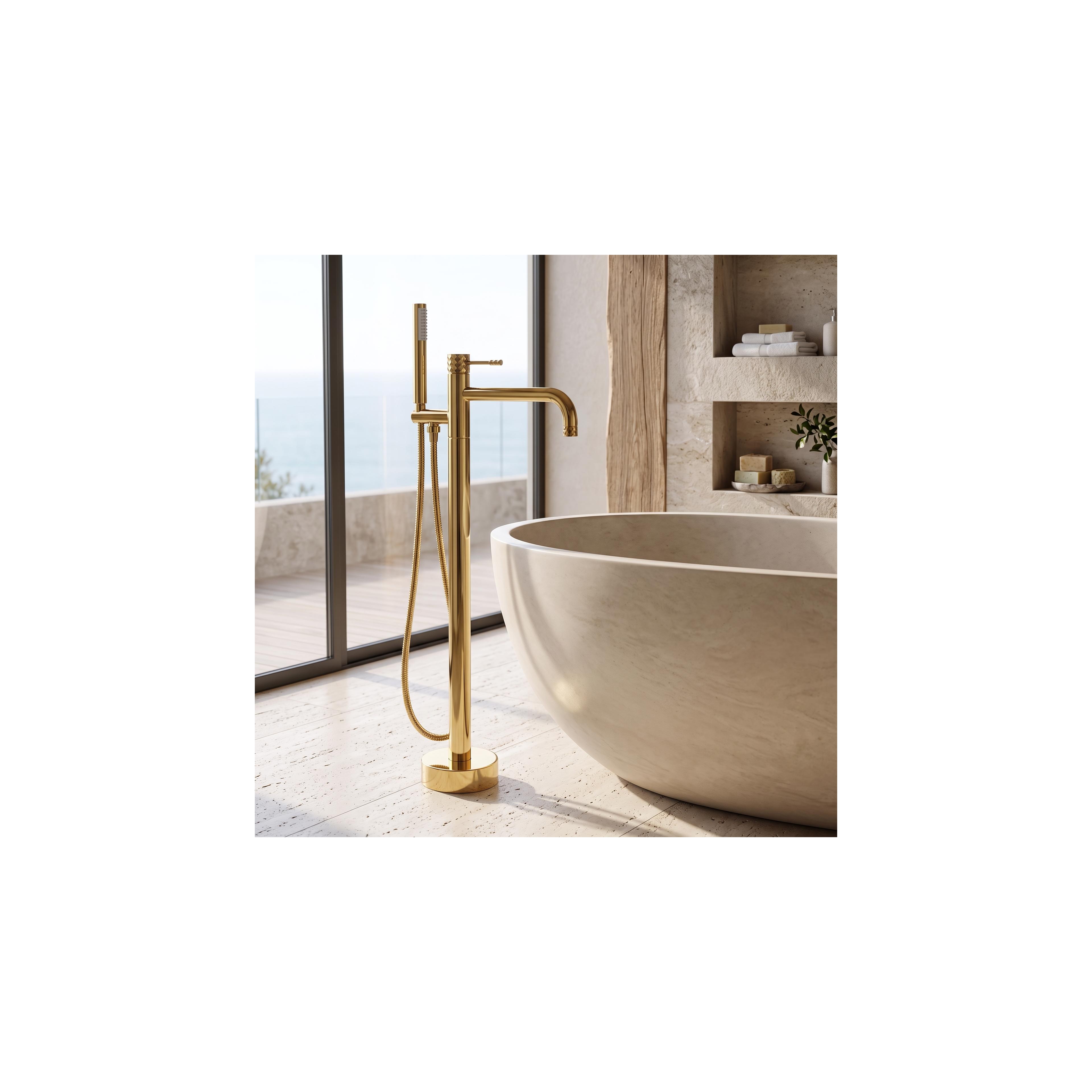 Free-standing faucet Rea Lungo Diamond Gold