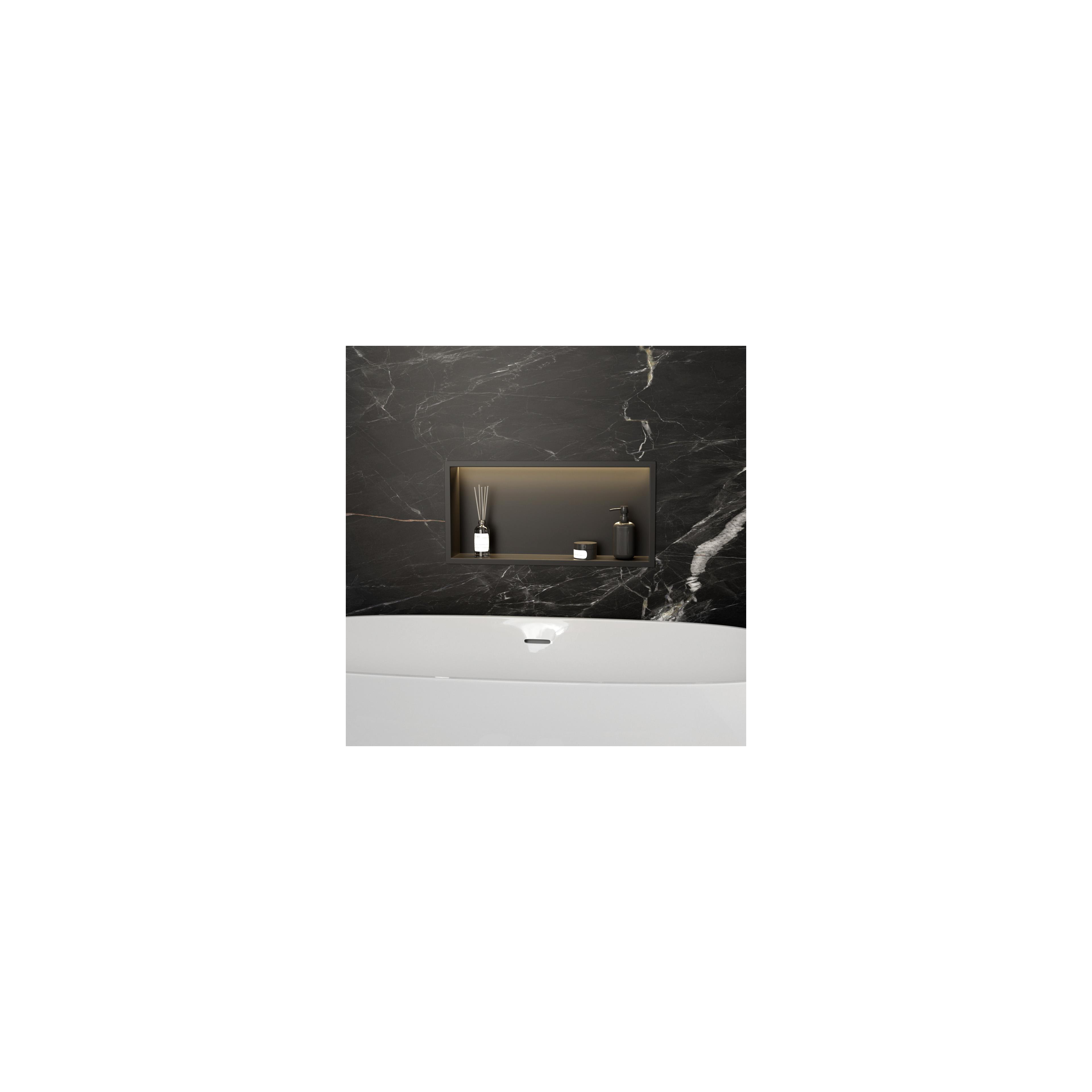 WANDEINBAU-BADEZIMMERREGAL LED 30x60 black